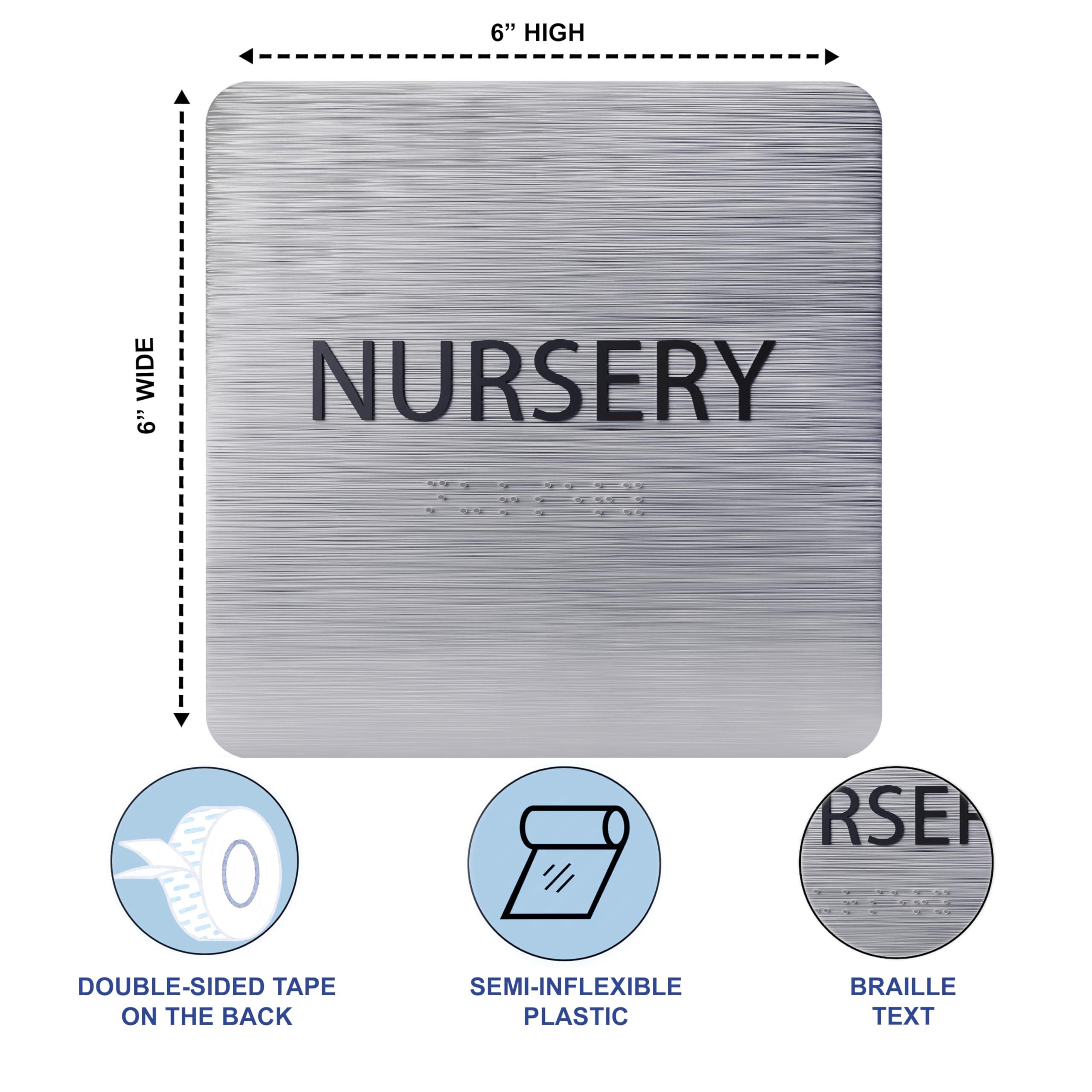 ADA Central Signs ADA CENTRAL SIGNS - 6" X6" Baby Nursery Sign - ADA Compliant Tactile Graphics Grade 2 Braille Text Acrylic Wall Sign| Mothers Room Child Care Baby Changing Area Signs for Hospital, Clinic, & Apartment