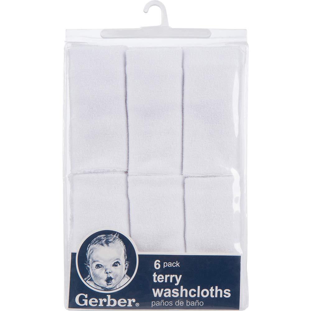 Gerber Gerber Washcloth, White, 6-Count (Pack of 2)