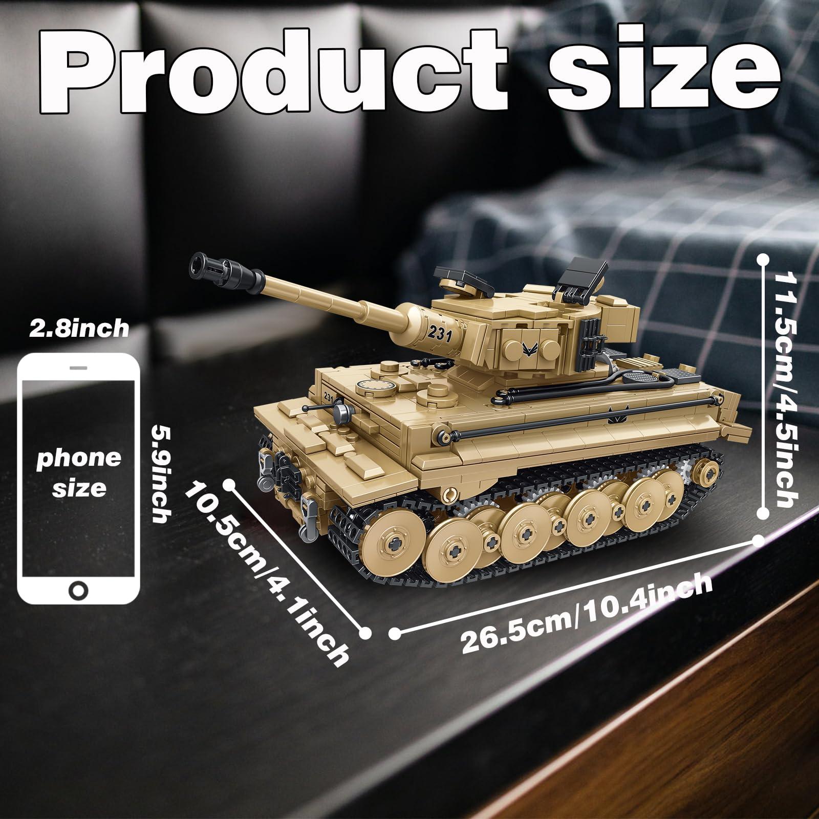 BestMoment BestMoment Military Tiger RC Tank Building Toys -993 PCS WW2 Army Military Toys Building Blocks for Adults, World of Tanks Building Set for Sons Grandchildren Nieces Nephews Christmas & Birthday Gift