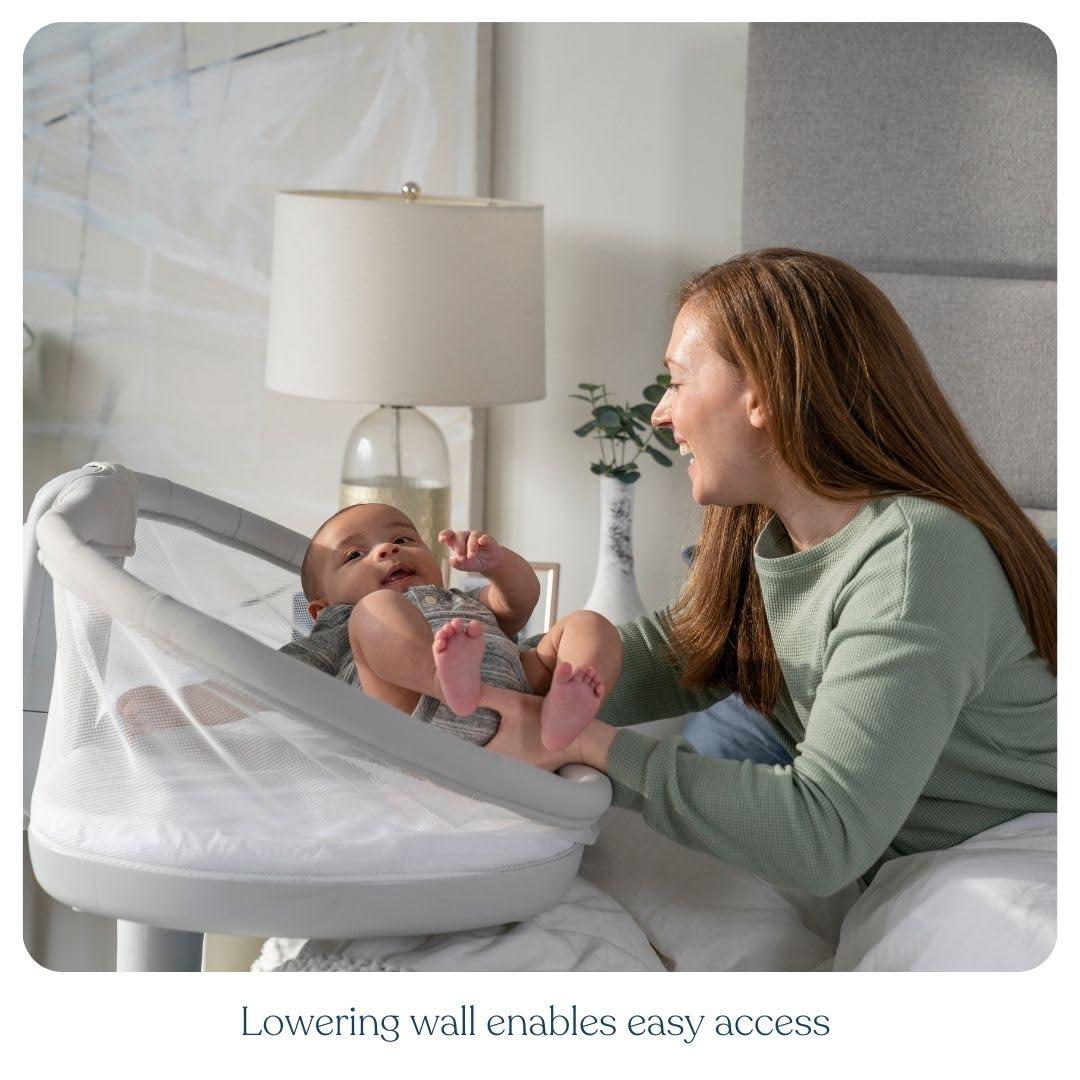 HALO HALO BassiNest Swivel Sleeper 3.0 Bedside Baby Bassinet with 360 Rotation, Adjustable Height, Breathable Mesh, Safe Close Sleeping, Lowering Wall for Easy Access, Feeding & C-Section Recovery