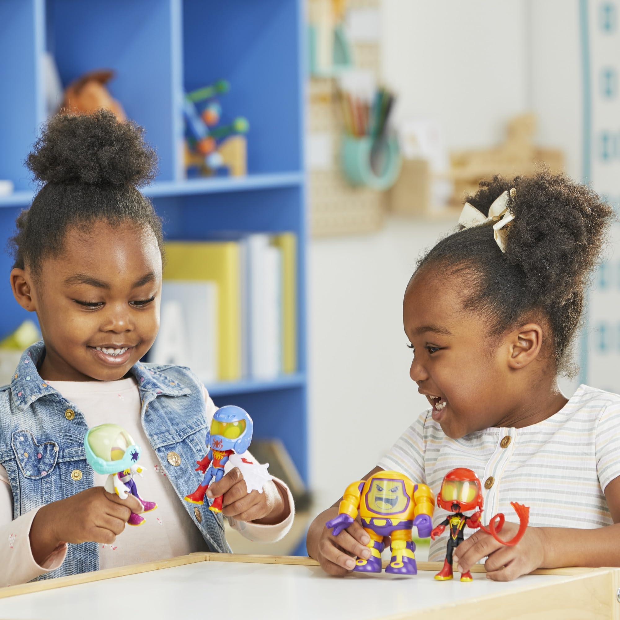 Spidey and his Amazing Friends Spidey and his Amazing Friends Marvel Web-Spinners Gear Up for Adventure 4-Pack, 4-Inch Action Figures with 6 Accessories, Super Hero Toys for Kids 3+