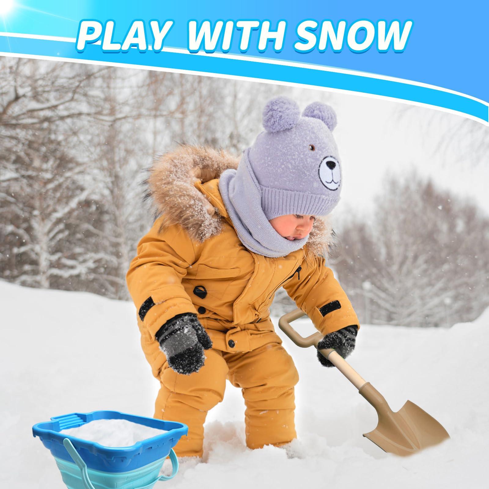 Amarlozn 16\" Wood Beach Sand Shovel Toys for Kids Adults, Heavy Duty Beach Toys Shovels for Sandbox Table, Sand Toy Shovel for Shoveling, Digging, Garden Fun