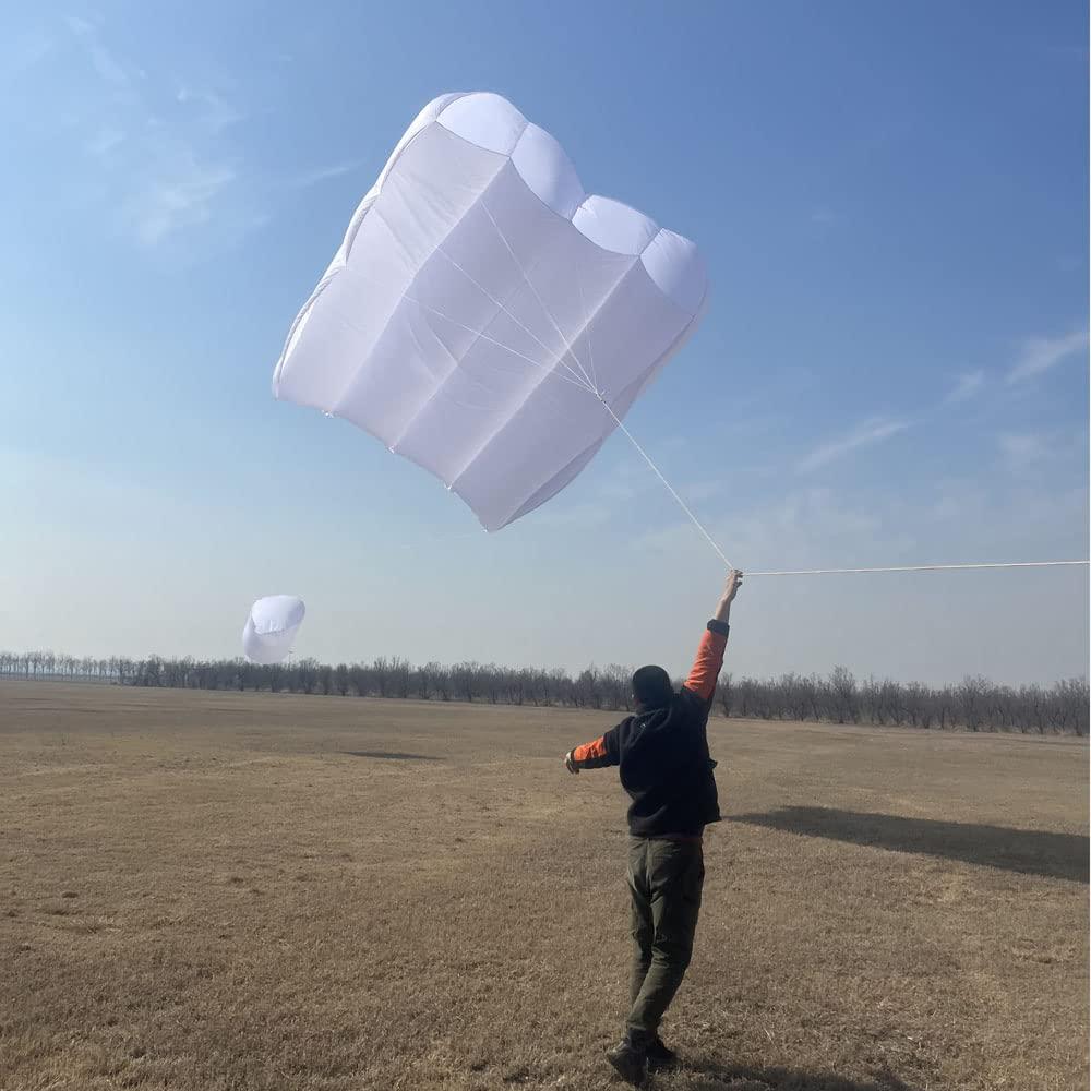 Yingfeida HFLY Kite 36 SQ.M. White Pilot Kite for Adults Large Soft Inflatable Nylon Tractor Show Flowform Kites
