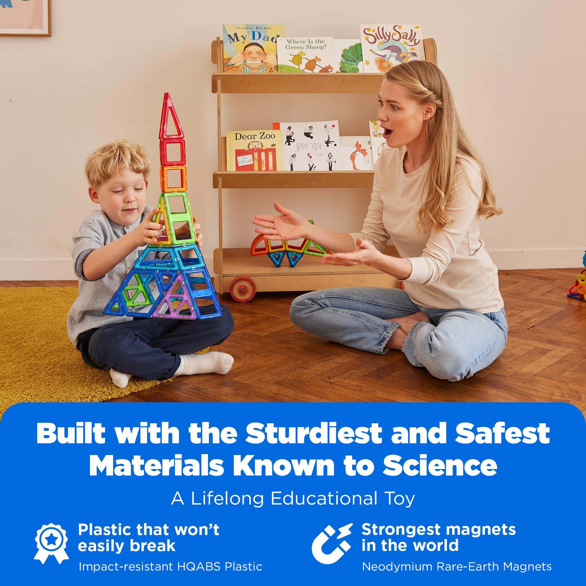 Magformers MAGFORMERS Rectangle 12 Pieces Rainbow Colors, Educational Magnetic Geometric Shapes Tiles Building STEM Toy Set Ages 3+