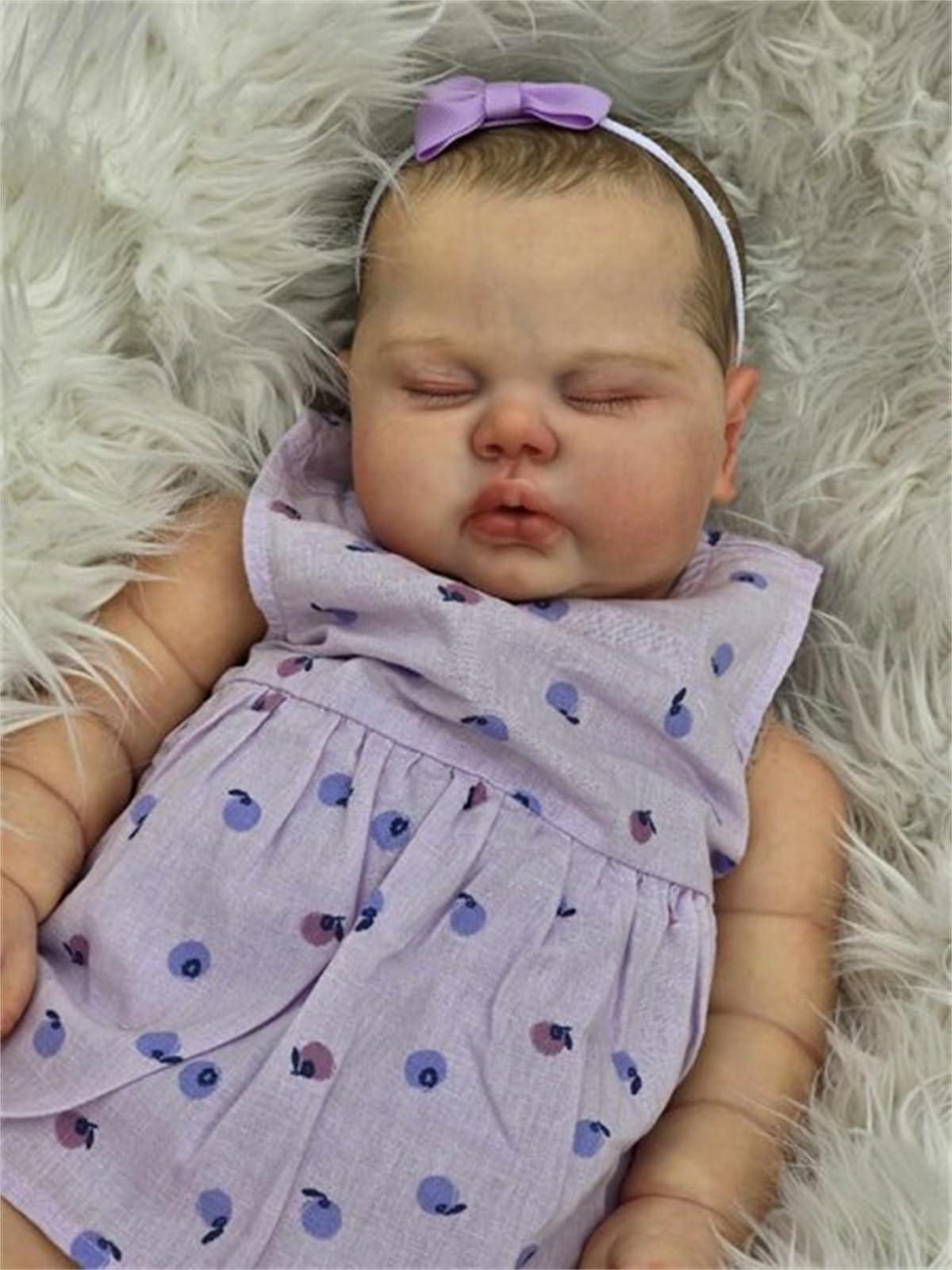 Anano Anano Realistic Reborn Toddler Girl Baby Dolls Real Life Veins 24 Inch Weighted Life Like Newborn Baby Dolls That Look Real Newborn Silicone Babies with Clothes & Accessories for Kids 3+