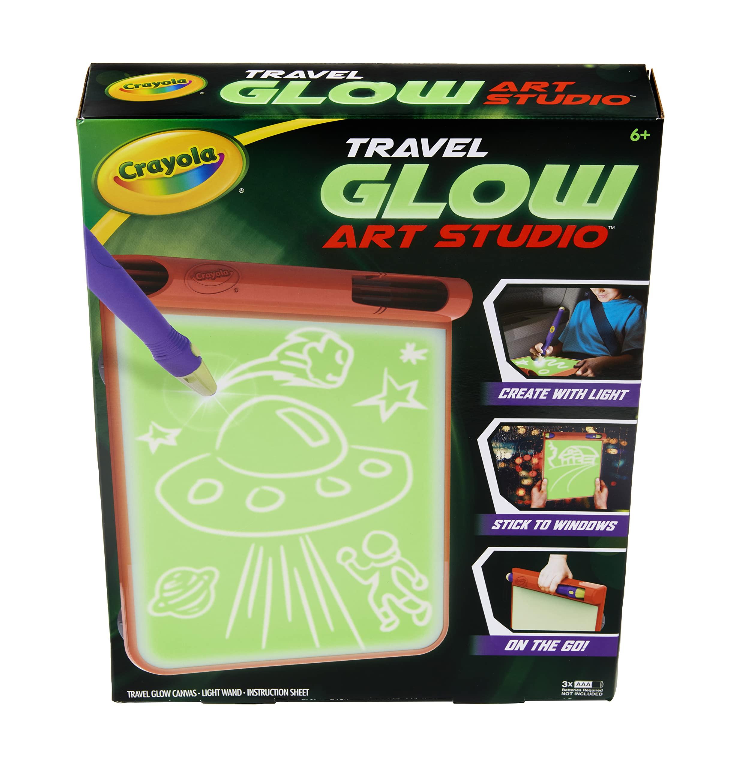 Crayola Crayola Travel Glow Art Studio, Glow in The Dark Toys, Kids Gifts for Girls and Boys, Ages 6, 7, 8, 9