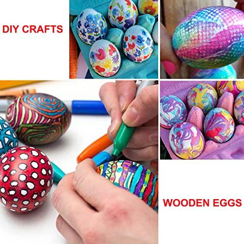 YMrott YMrott 20 Pack Unpainted Wooden Eggs Smooth Fake Easter Egg Hunt for Wood Crafts Dcor Gifts, 2-1/2 Inches