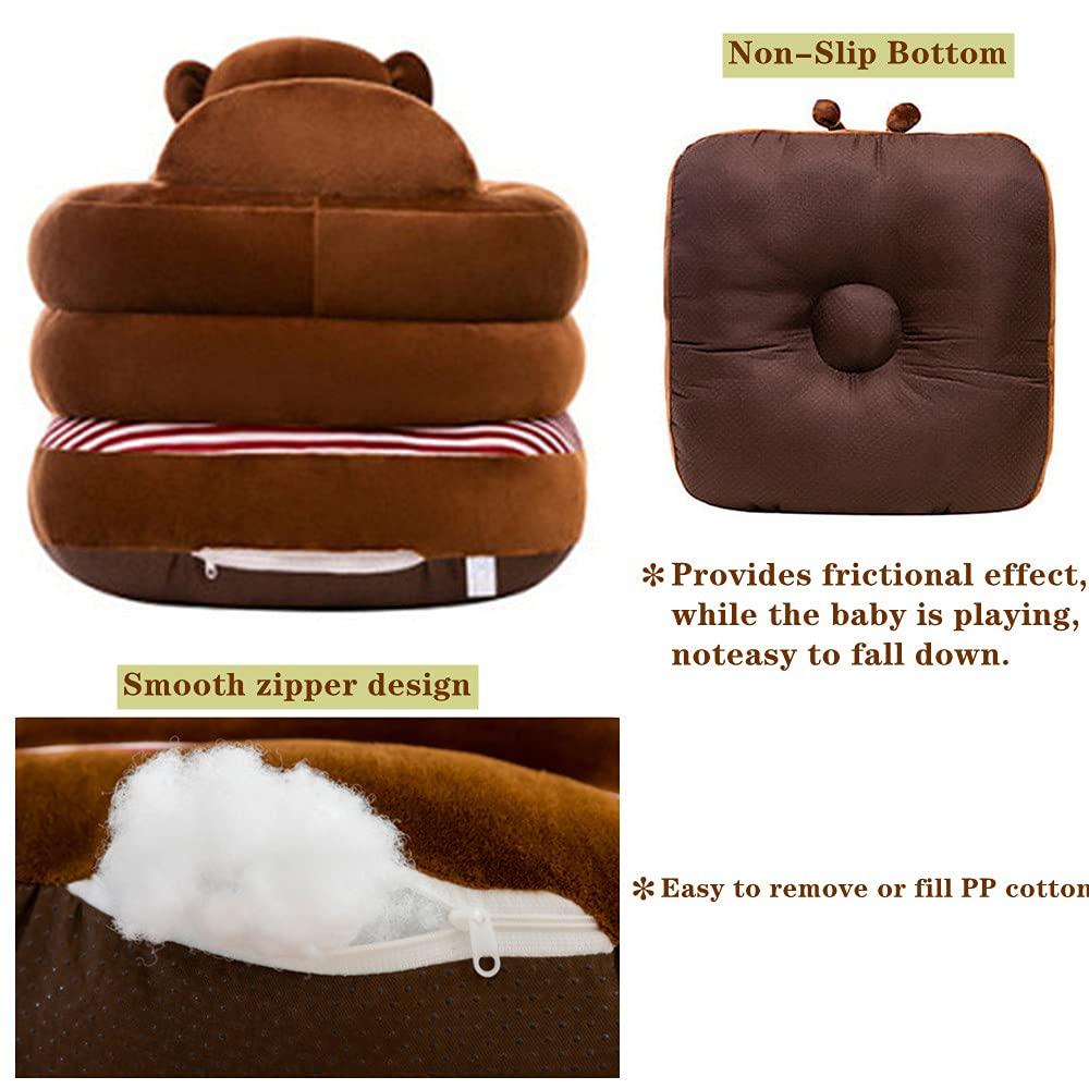 PUXU Baby Support Seat, Cute Baby Sofa Chair for Sitting Up, Comfy Plush Infant Seats (Hamster,W17.5" x H17.5")