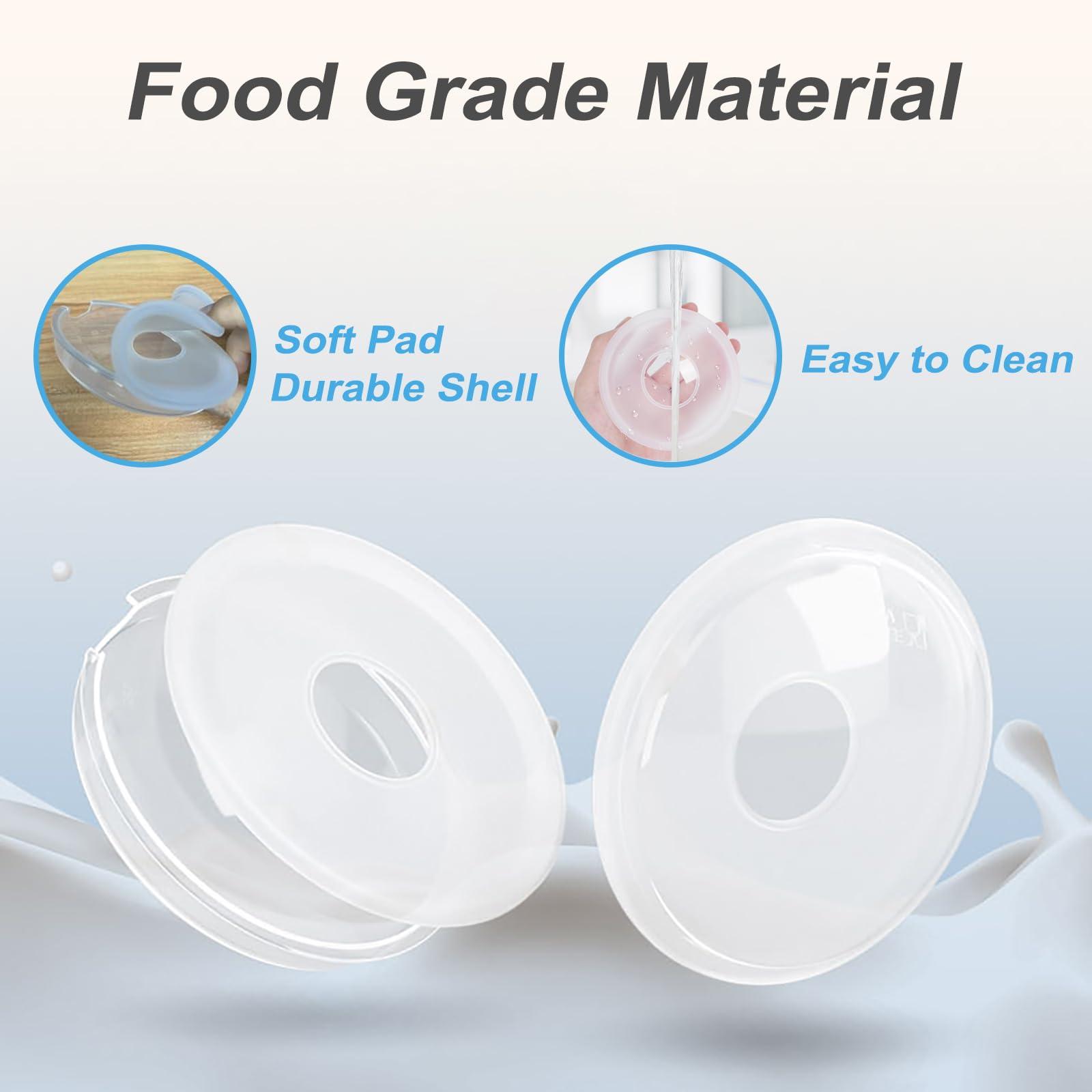Csakri Milk Collector,4 Pack Reusable Breast Shells with Dustproof Case, Silicone Pad Milk Catcher for Sore Nipples During Milking or Breastfeeding, Collect Breastmilk Leaks for Nursing Moms