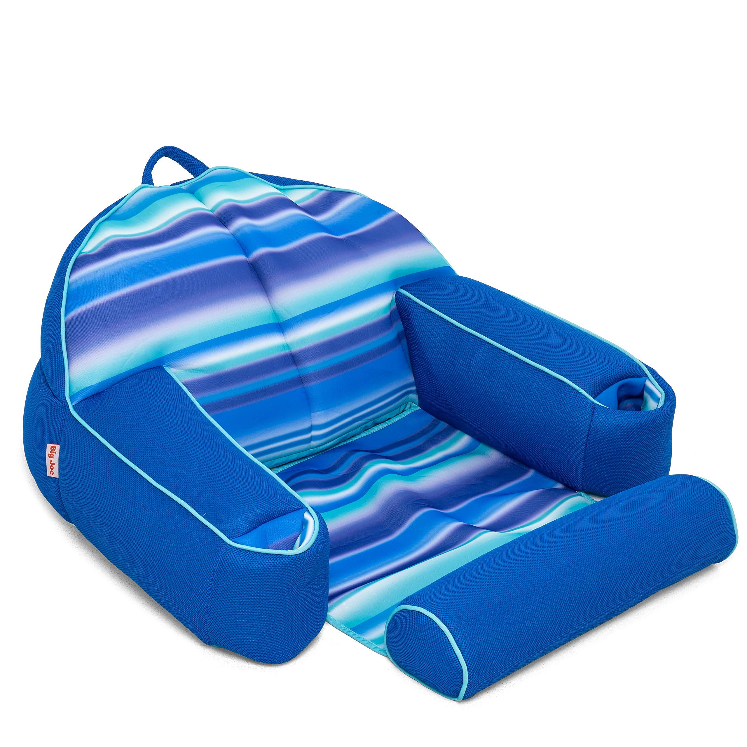 Big Joe Big Joe Lazy Lounger No Inflation Needed Pool Float with Headrest and Footrest, Blurred Blue Double Sided Mesh, Quick Draining Fabric, 3.5 feet Lounger