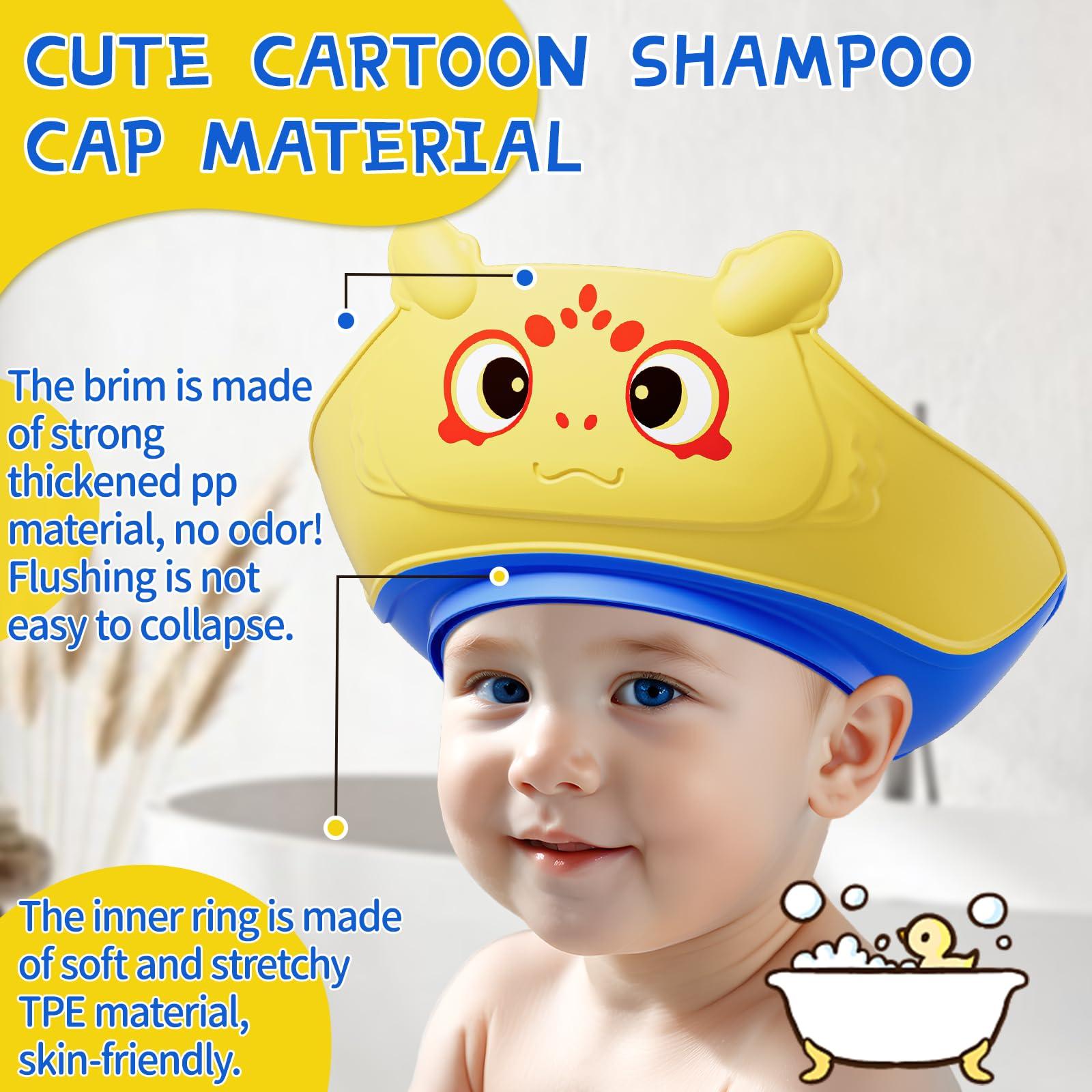 Lonlown Baby Shower Cap for Kids,Adjustable Bath Visor for Toddler Shower Cap for 1-10 Years Old Kids,Soft Baby Bath Visor Protector Eye Ear,Washing Hair Fun