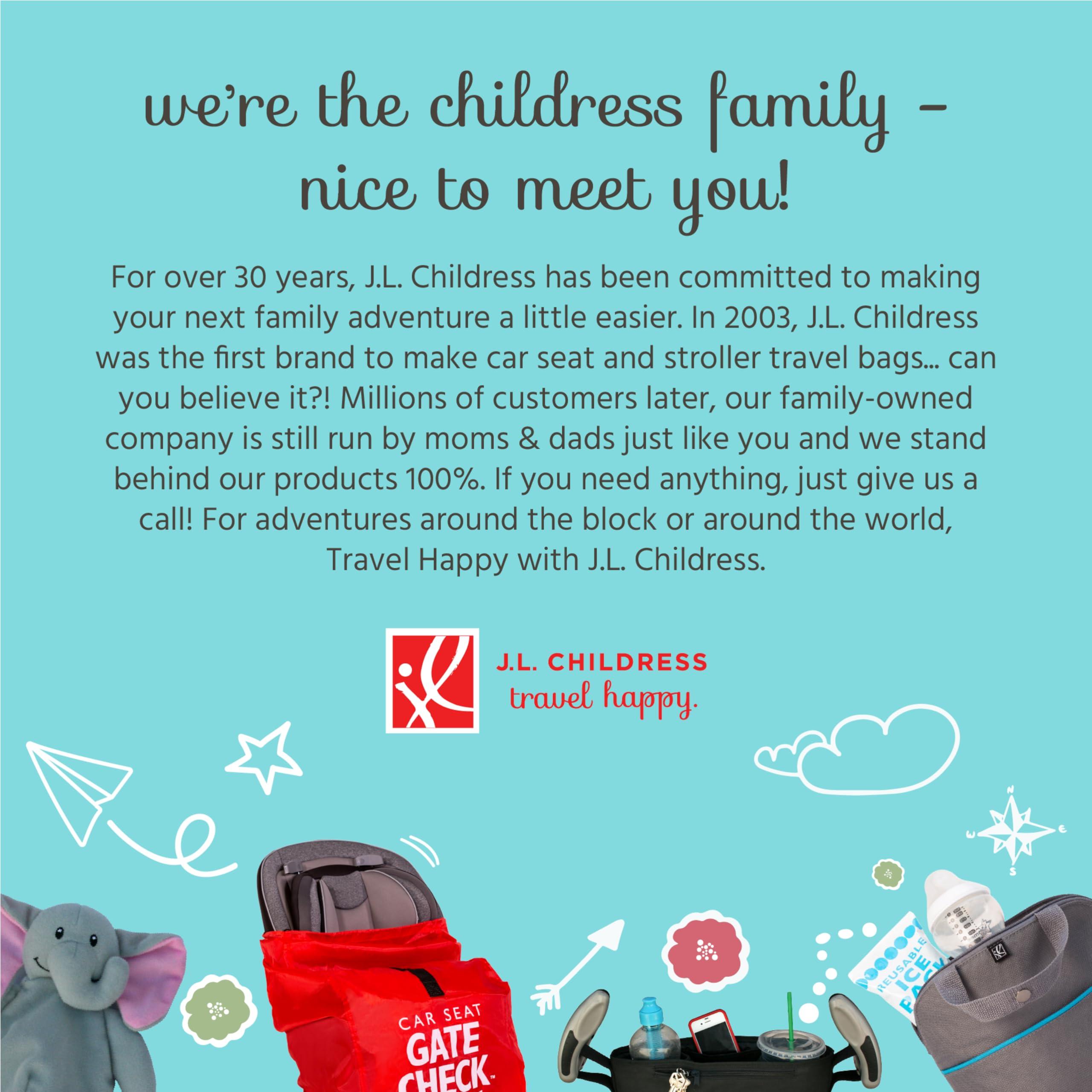J.L. Childress J.L. Childress DELUXE Backpack Car Seat Travel Bag - PREMIUM - Thicker Padding - Includes AirTag Holder - Airplane Bag for Baby Car Seats - Fits All Car Seats, Infant Carriers & Booster Seats Black