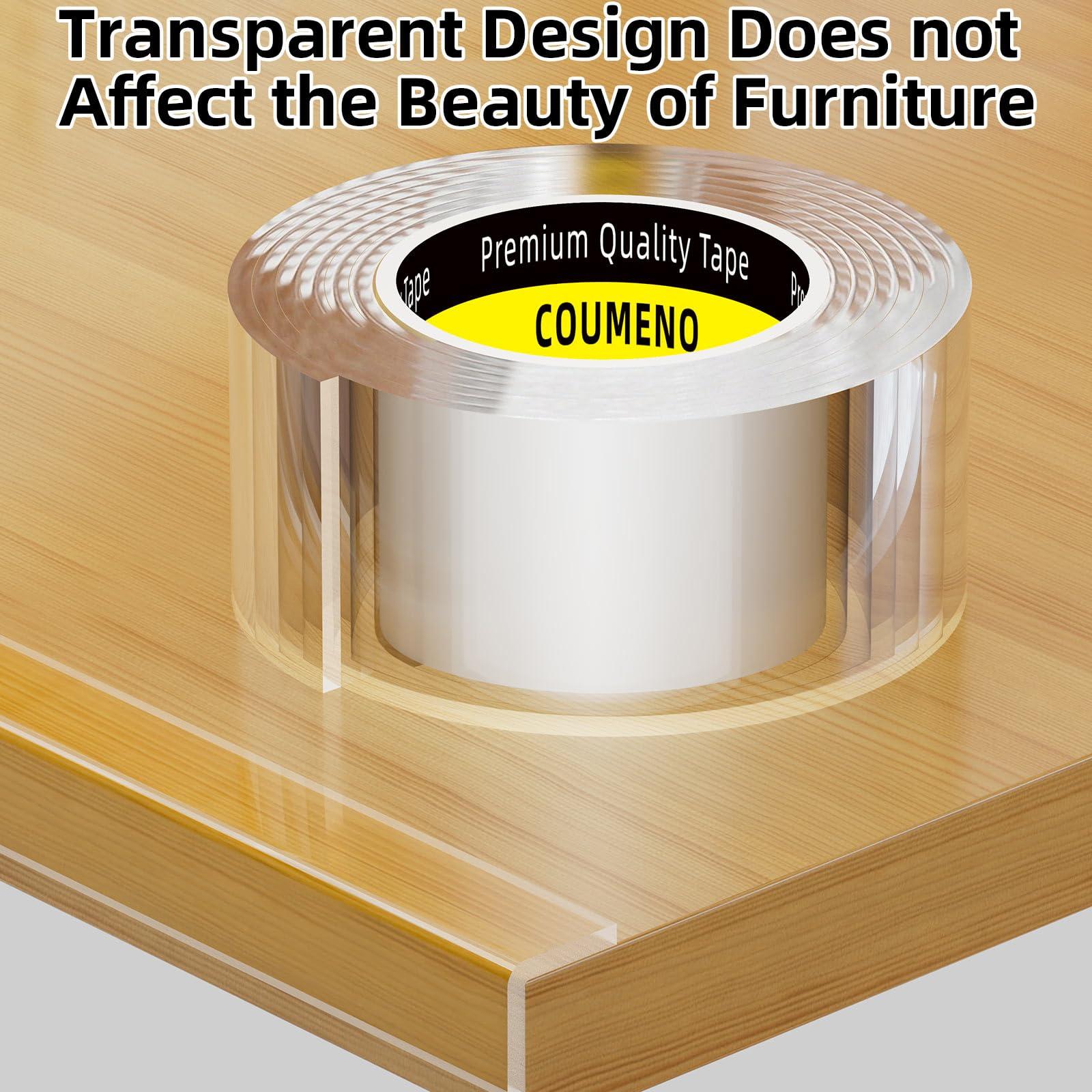 COUMENO COUMENO Clear Edge Protector,Safe Corner Protector, Anti-Sharp Edge Protector, for Furniture, Drawers, Tables, Cabinets 2inX3.28FT