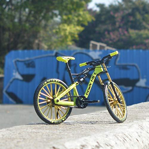 Ailejia Ailejia Mini Racing Bicycle Ornament Vehicles Mountain Finger Dirt Bike Toy Model Decoration Crafts for Home (S-Green)