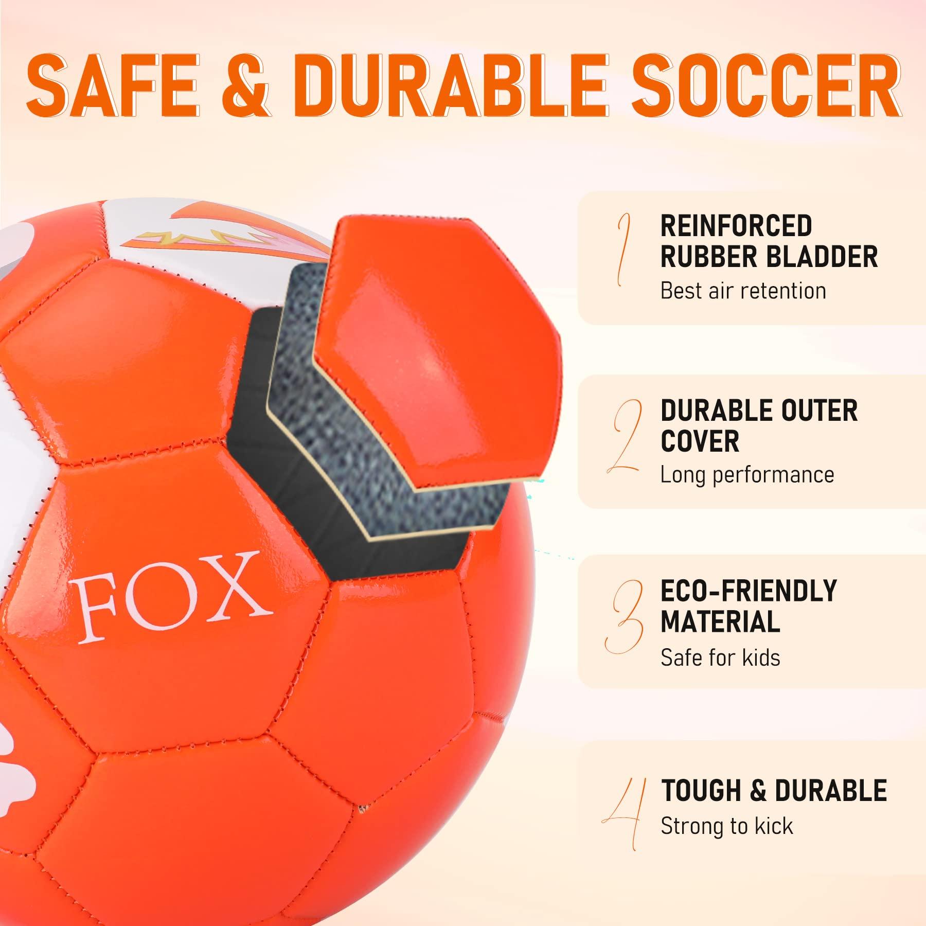 INPODAK INPODAK 2 Pack Toddler Soccer Ball Size 2 Cartoon Balls for Kids 2 3 4 5 6 with Pump, Mesh Bag and Gift Box for Birthdays, Christmas, and Parties