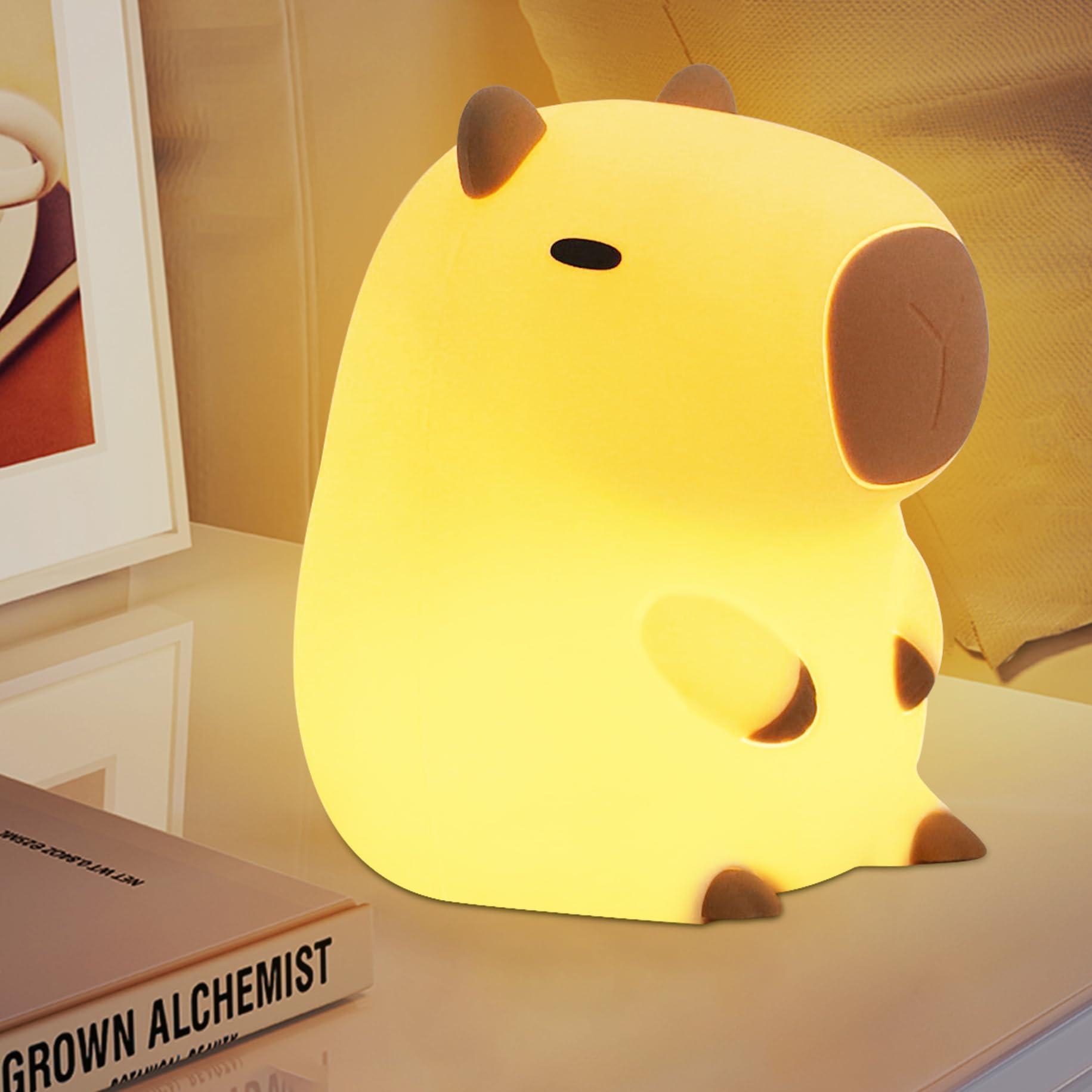 YuanDian YuanDian Capybara Night Light, Cute Nursery Lamp for Kids, Girls, Women, Teen, and Babies. Decorate Kids' Bedroom with Adorable Silicone Capybara Nightlights