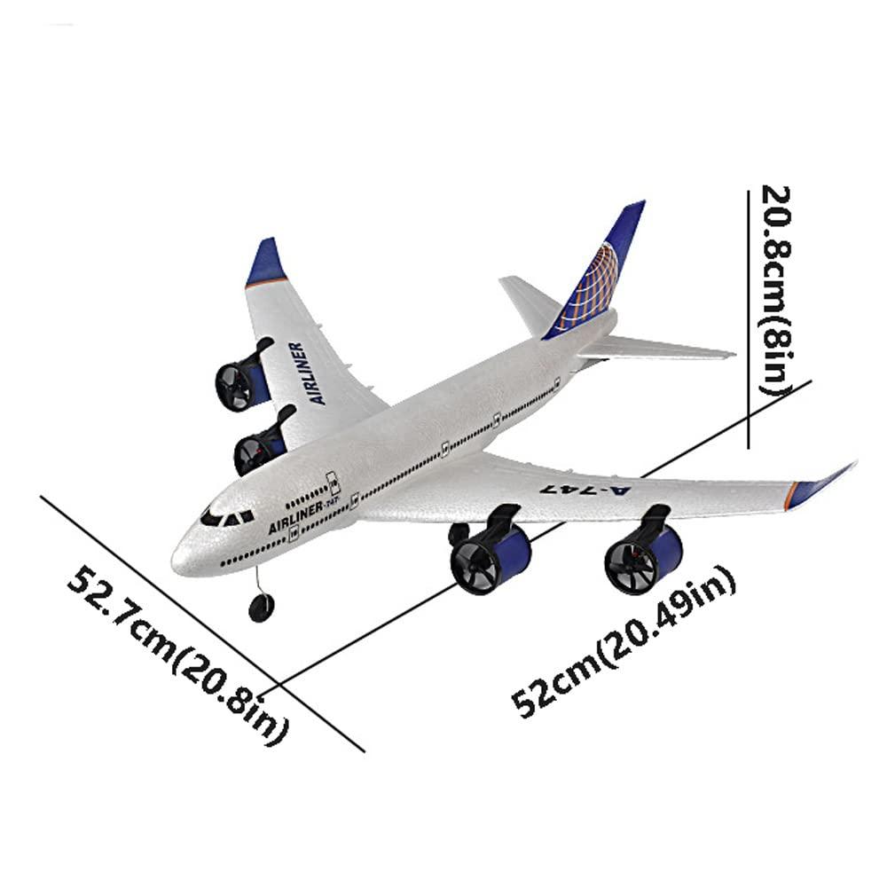 HEBXMF HEBXMF RC Drone Simulation A-747 Passenger Aircraft 2.4G Rc Aircraft Glider, 360 Rollover Automatic Gyroscope Balance Plane, 3-Channel Fixed-Wing RC Airplane Toy with LED Searchlight