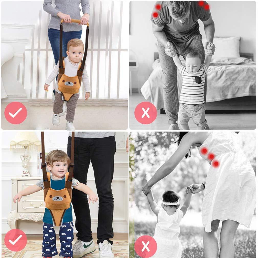 XEMZ Baby Walking Harness for Kids, Adjustable Handheld Baby Walker Safety Stand and Walk Baby Walking Helper, Pulling and Lifting Dual Use Infant Toddler Walking Assistant, for 6+ Months Baby (White)