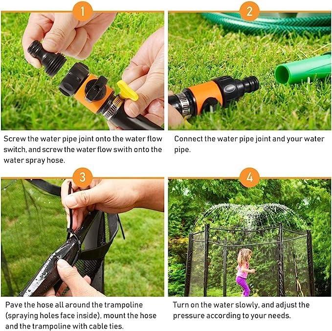 HEPYLAIFU HEPYLAIFU Trampoline Sprinkler Trampoline Accessories Waterpark Hose Sprinkler for Kids Water Play, Games in Yards (Color : B, Size : 2_15M)