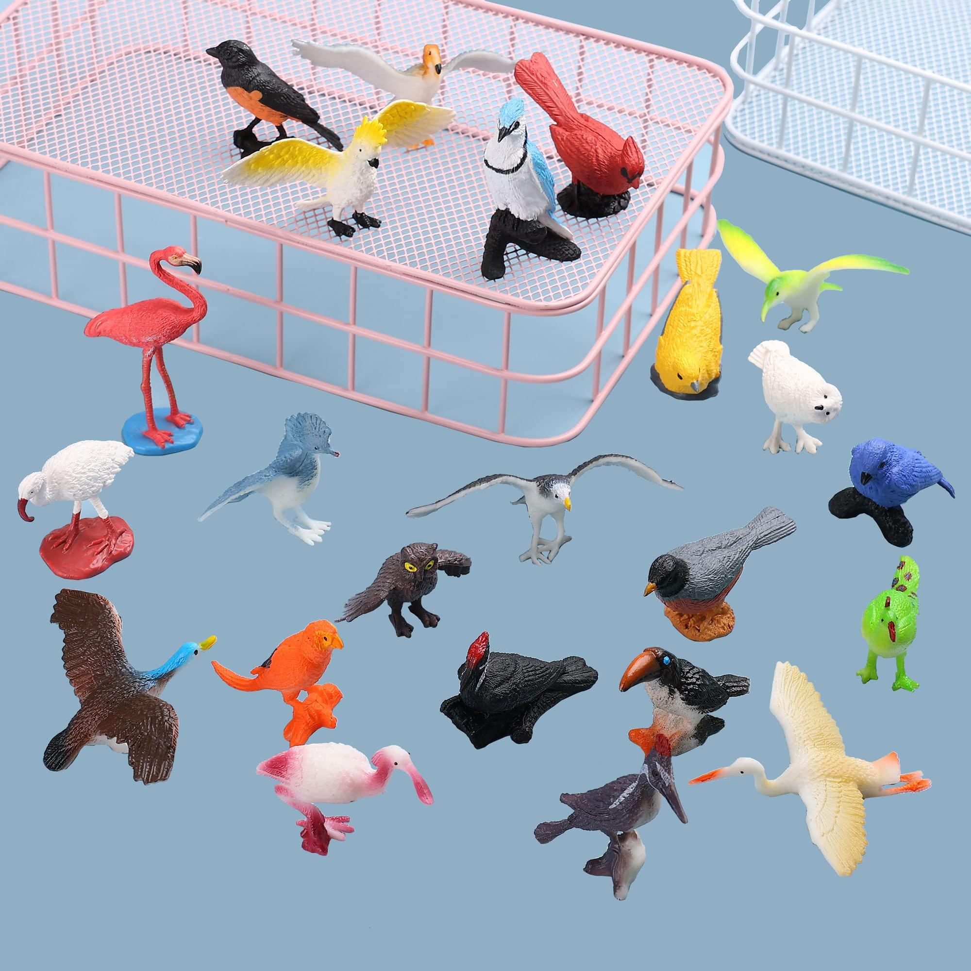 HOMNIVE HOMNIVE Birds Figurines, 23pcs Realistic Eagle Parrot Robin Owl Toy Bird, Fairy Garden Accessories, Learning Educational Toys for Dollhouse Birthday Cake Topper Gift for Kids Toddler