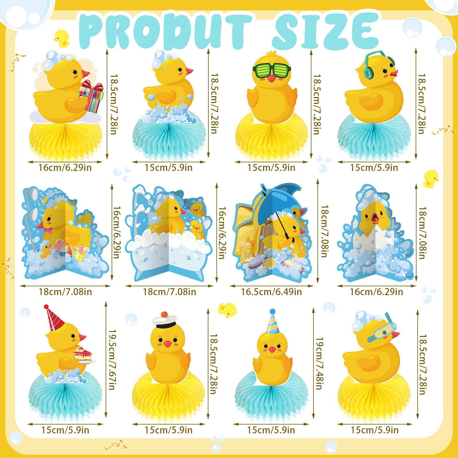 Teling Teling 12 Pcs Duck Birthday Decorations Duck Centerpieces 6 Inch Rubber Duck Themed Party Supplies Duck Theme Table Decor for Birthday Baby Shower Party Decorations