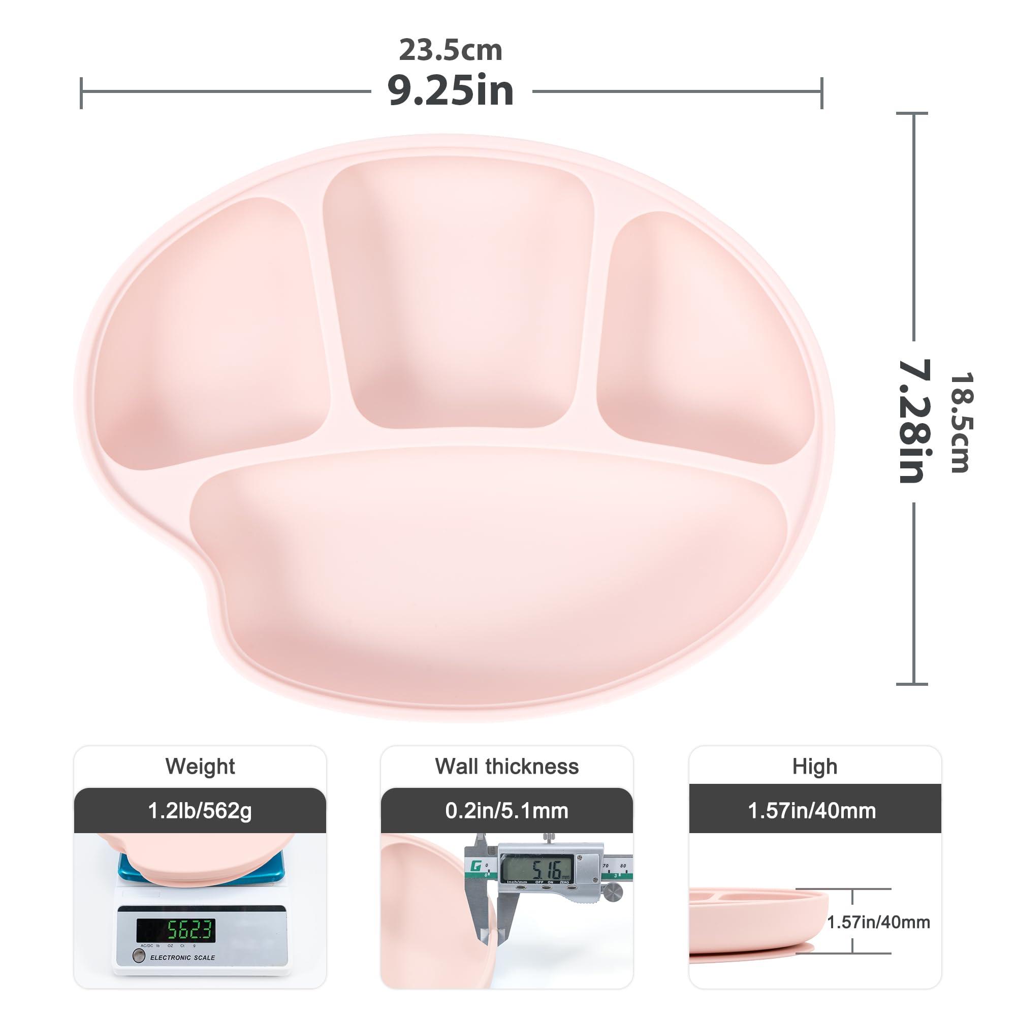 Li & Zhao Li&Zhao Baby Bowls with Suction - Suction Plates for Toddlers Toddler Plate Baby Plate Divided Design Kids Plates Baby Suction Plate with Lids Microwave & Dishwasher