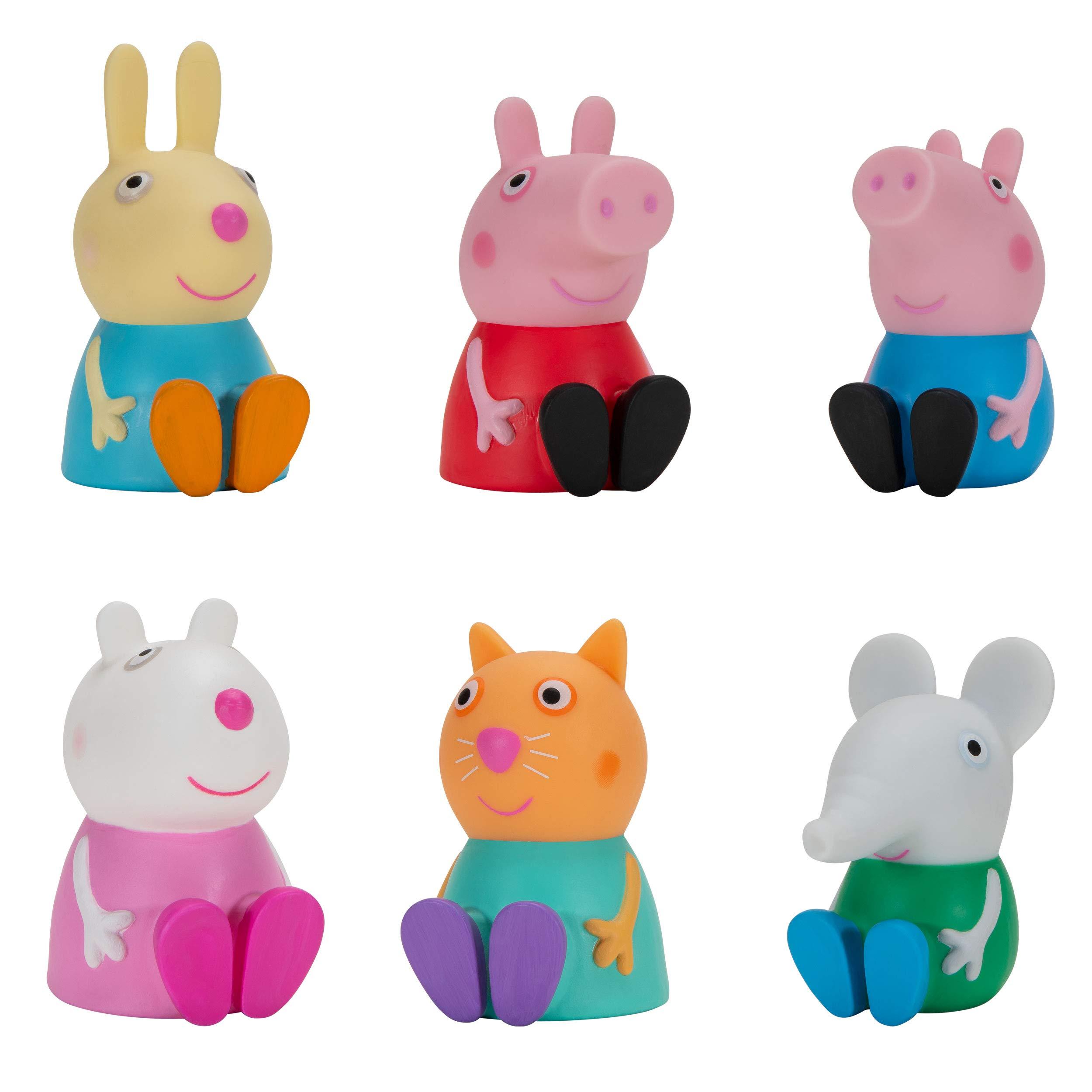 Peppa Pig Peppa Pig & Friends Squishies, 6 Pack, 2.5” Tall, Features 6 Character Toy Figures Like George, Suzy Sheep, Candy Cat, Edmond Elephant, Rebecca Rabbit – Toys for Preschoolers (PPZ0003)