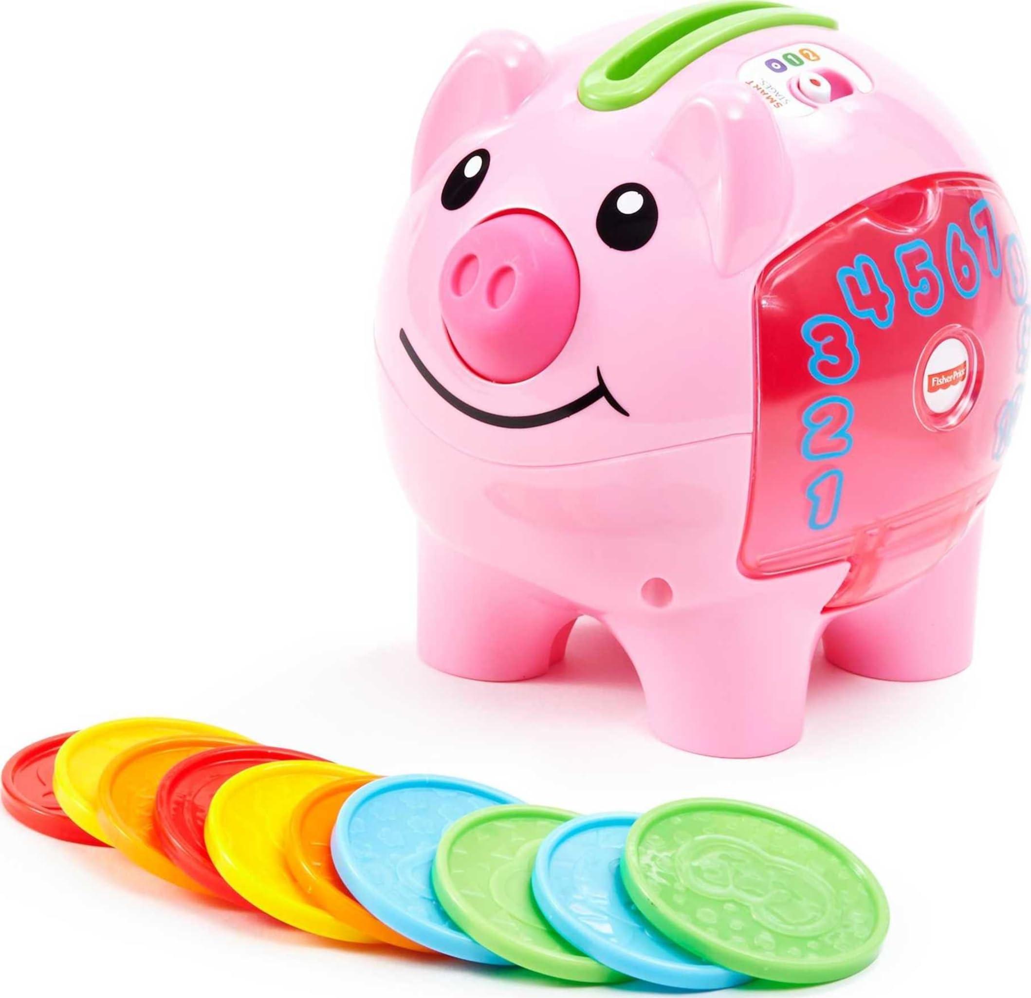 Fisher-Price Fisher-Price Baby & Toddler Toy Laugh & Learn Smart Stages Piggy Bank with Educational Songs & Phrases for Infants Ages 6+ Months