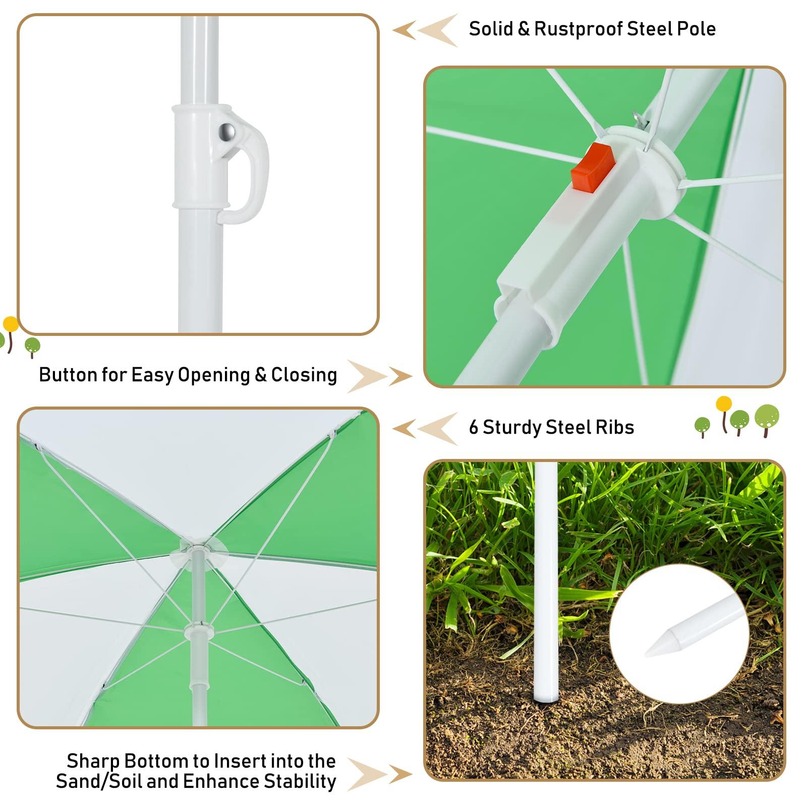 Costzon Costzon Kids Picnic Table, 3 in 1 Sand & Water Table w/Height Adjustable Umbrella, Removable Tabletop, Children Outdoor Toy Playset w/2 Play Boxes, Wooden Convertible Activity Play Table