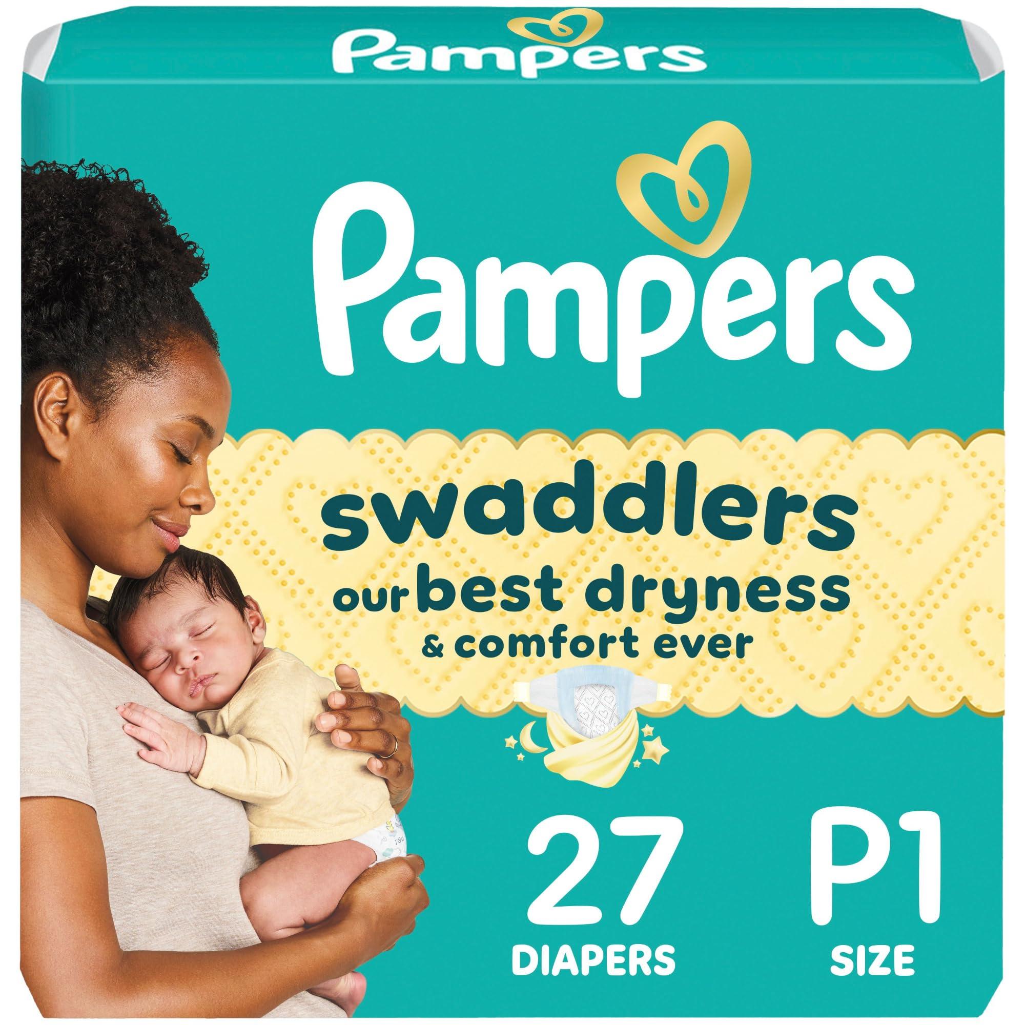 Pampers Pampers Baby Diapers - Swaddlers - Size P1, 27 Count, Ultra Absorbent Disposable Preemie Diaper