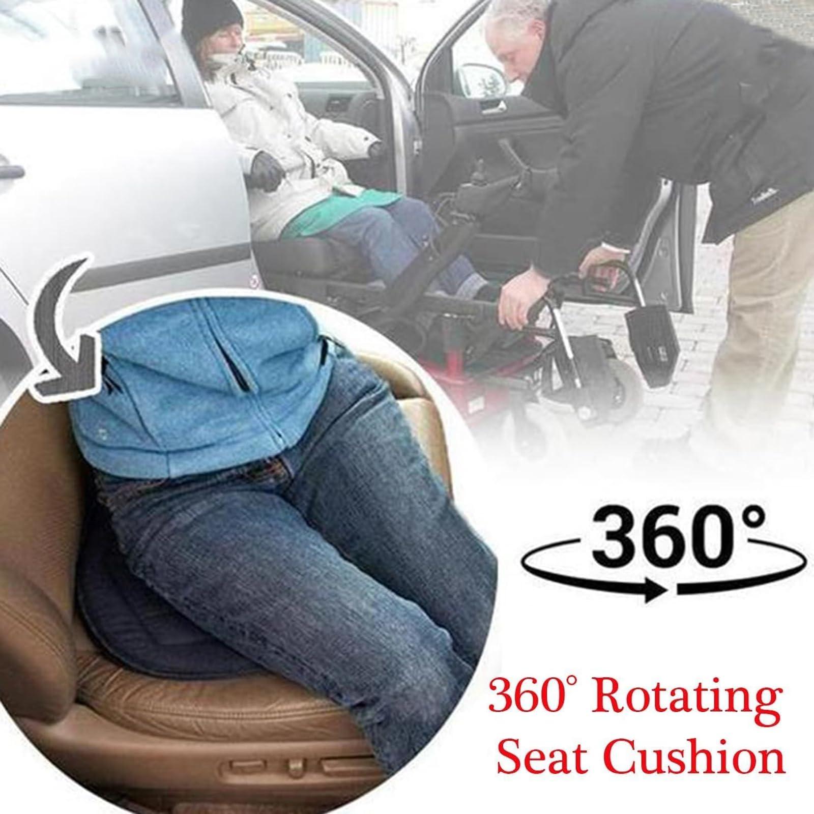 Krisuary No.Medicine 360 Rotating Seat Cushion, Swivel Seat Cushion 360 Degree Easy Turn Rotating Car Cushion Portable Disc Pad for Elderly, Ergonomically Designed Rotating Seat Cushion for Car (Coffee)