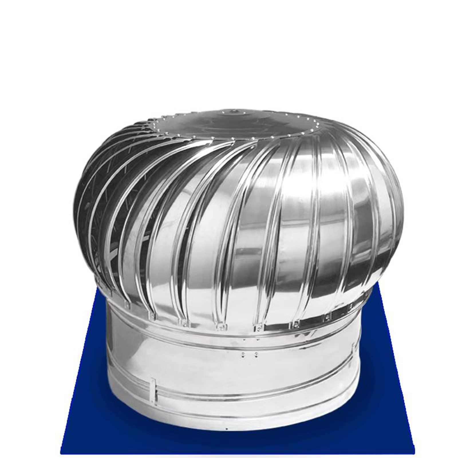 JUCCJUXIN JUCCJUXIN Stainless Steel Rotating Chimney Cowl Cap, Rotating Cap, Chimney Spinner Pot Cap Anti-DowndraughtRotary Chimney Cowl Cap, for Flue Pipe Cover Cap Vent Top (Size : 250mm/9.84in)