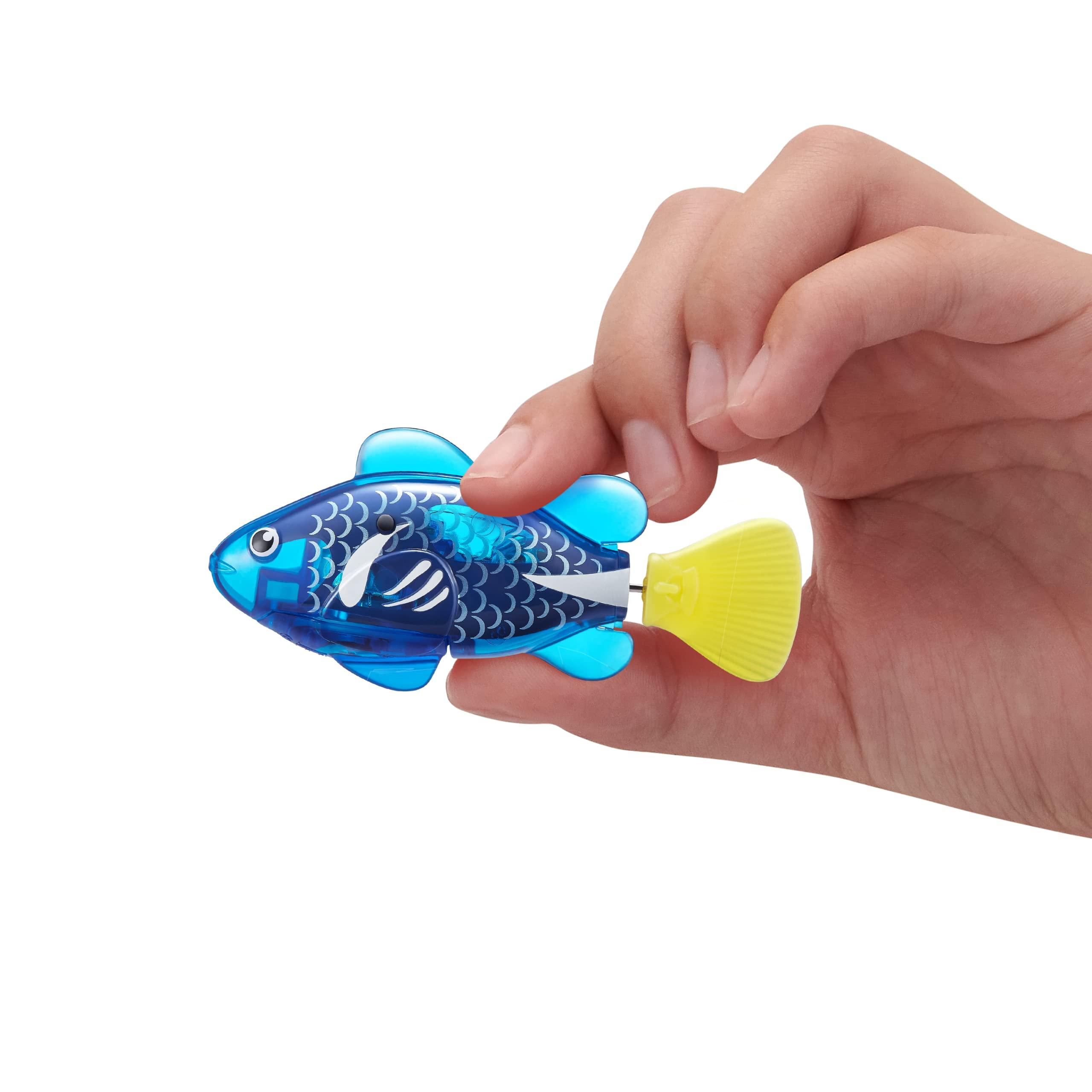 Robo Alive Robo Alive Robo Fish Robotic Swimming Fish (Blue + Red) by ZURU Water Activated, Changes Color, Comes with Batteries, Amazon Exclusive (2 Pack) Series 3