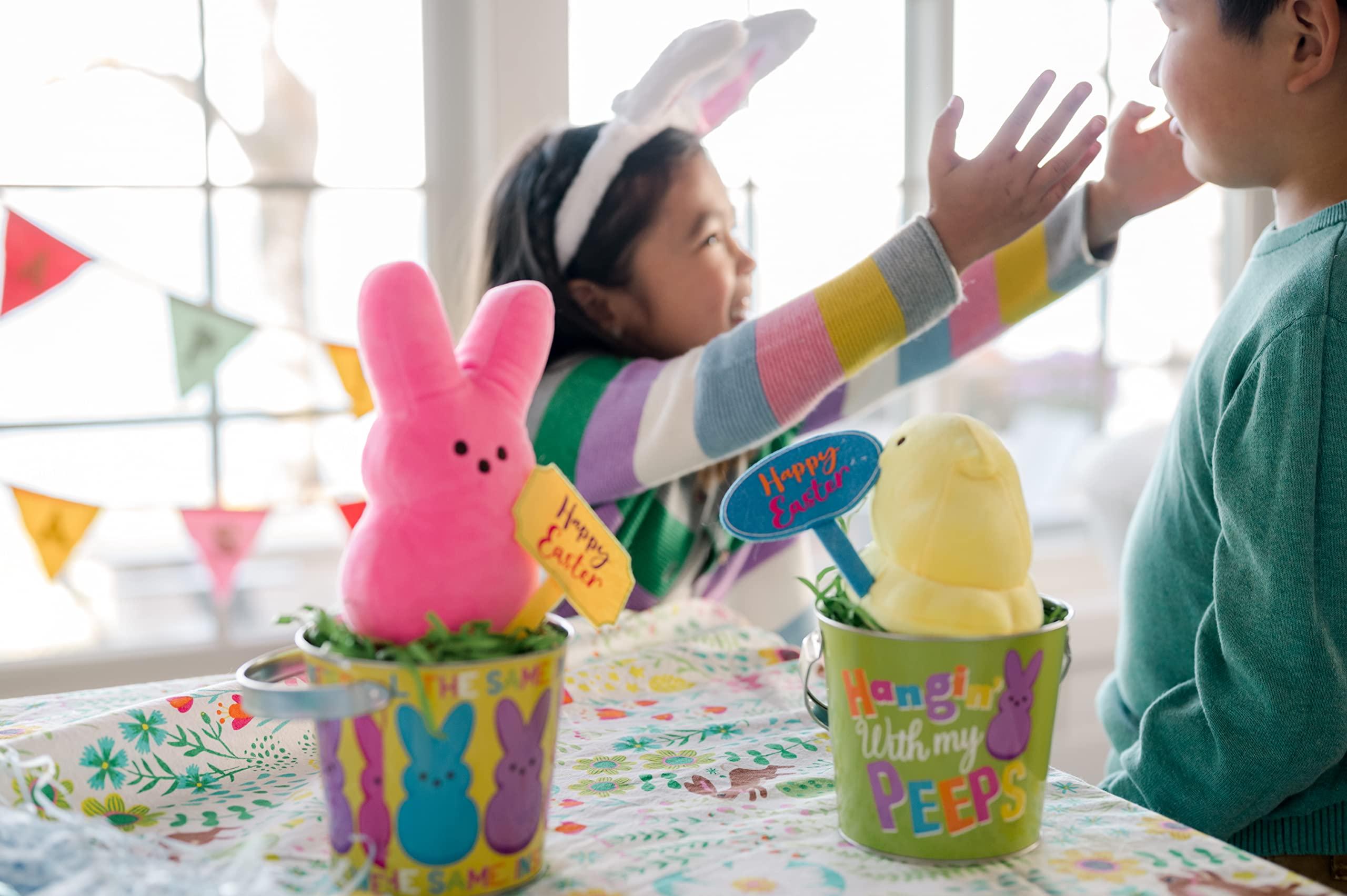 Animal Adventure Animal Adventure 9-10.5 INCH Easter Soft Plush Peeps in TIN Bucket | Pink