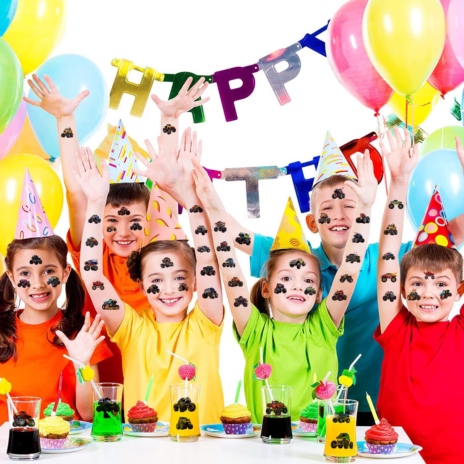 JHGKHH 20 Sheets Monster Truck Temporary Tattoos for Kids, Monster Truck Party Supplies Decorations Cool Car Fake Tattoos Sticker Monster Truck Party Favors for Kids Boys Girls Teens Party Game Gifts