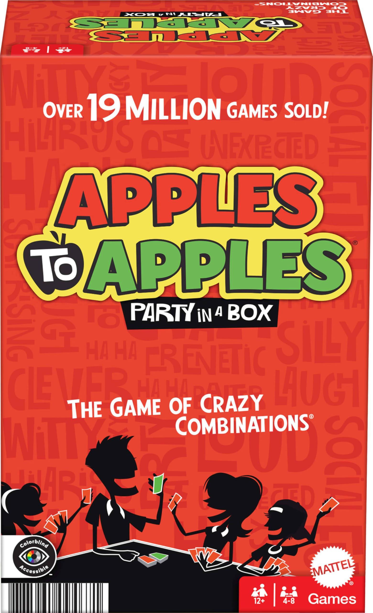 Mattel Games Mattel Games Apples to Apples Card Game with Family-Friendly Words to Make Crazy Combinations for Kids, Adults, Families, Parties