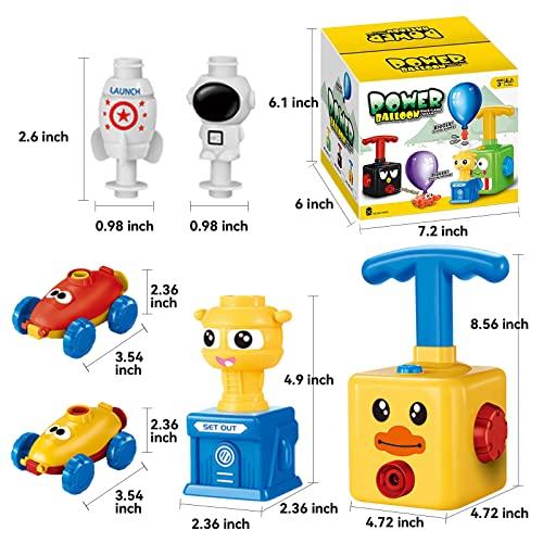 PZJDSR PZJDSR Balloon Launcher Car Toy Set Balloon Powered Car Racers Kit with Pump Rocket Balloons Gift for Kids Above 3 Years Old(yellow)