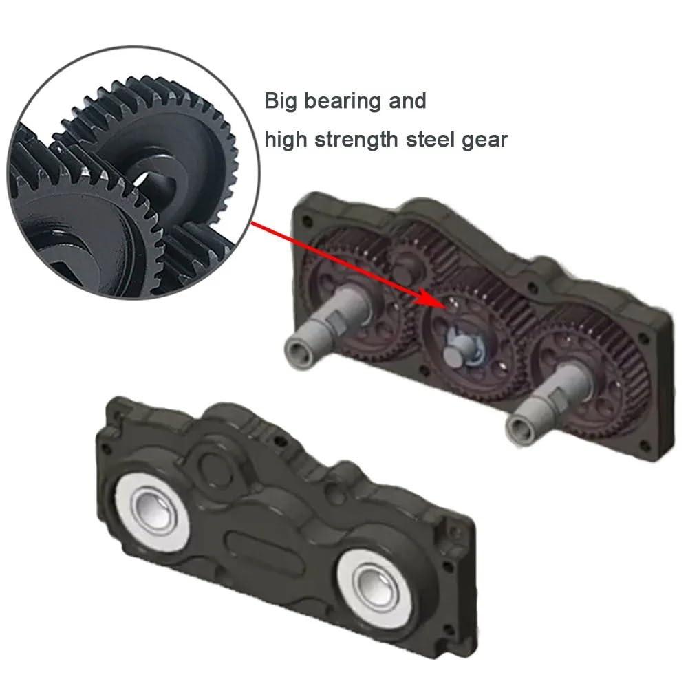 FYWYVIY RC Boat Gear Box 1:1 Forward Reverse Dual Output Transfer Transmission Gearbox for 6.35mm 1/4\" Shaft RC Tug Boat Yacht Marine