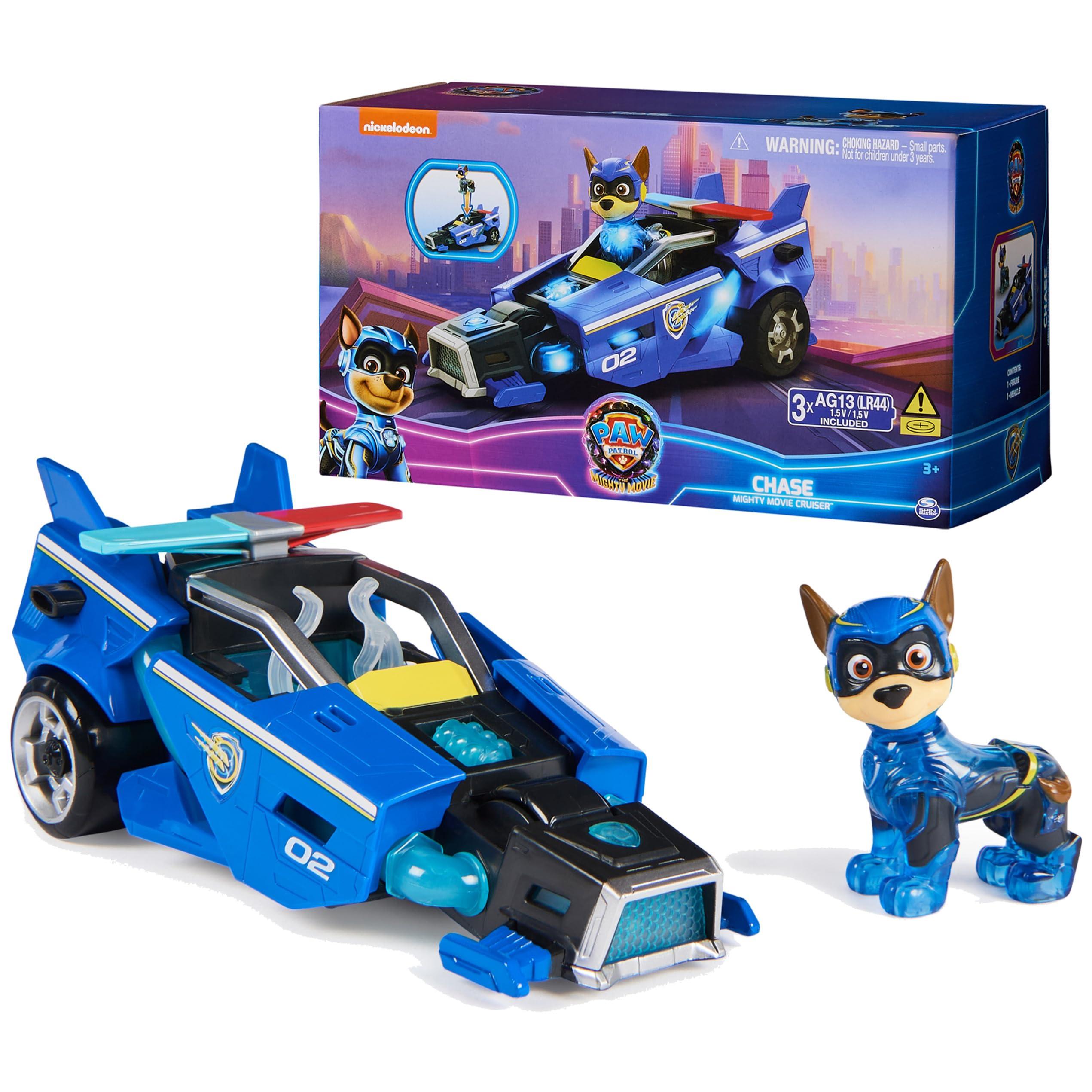 Paw Patrol Paw Patrol: The Mighty Movie, Toy Car with Chase Mighty Pups Action Figure, Lights and Sounds, Kids Toys for Boys & Girls 3+