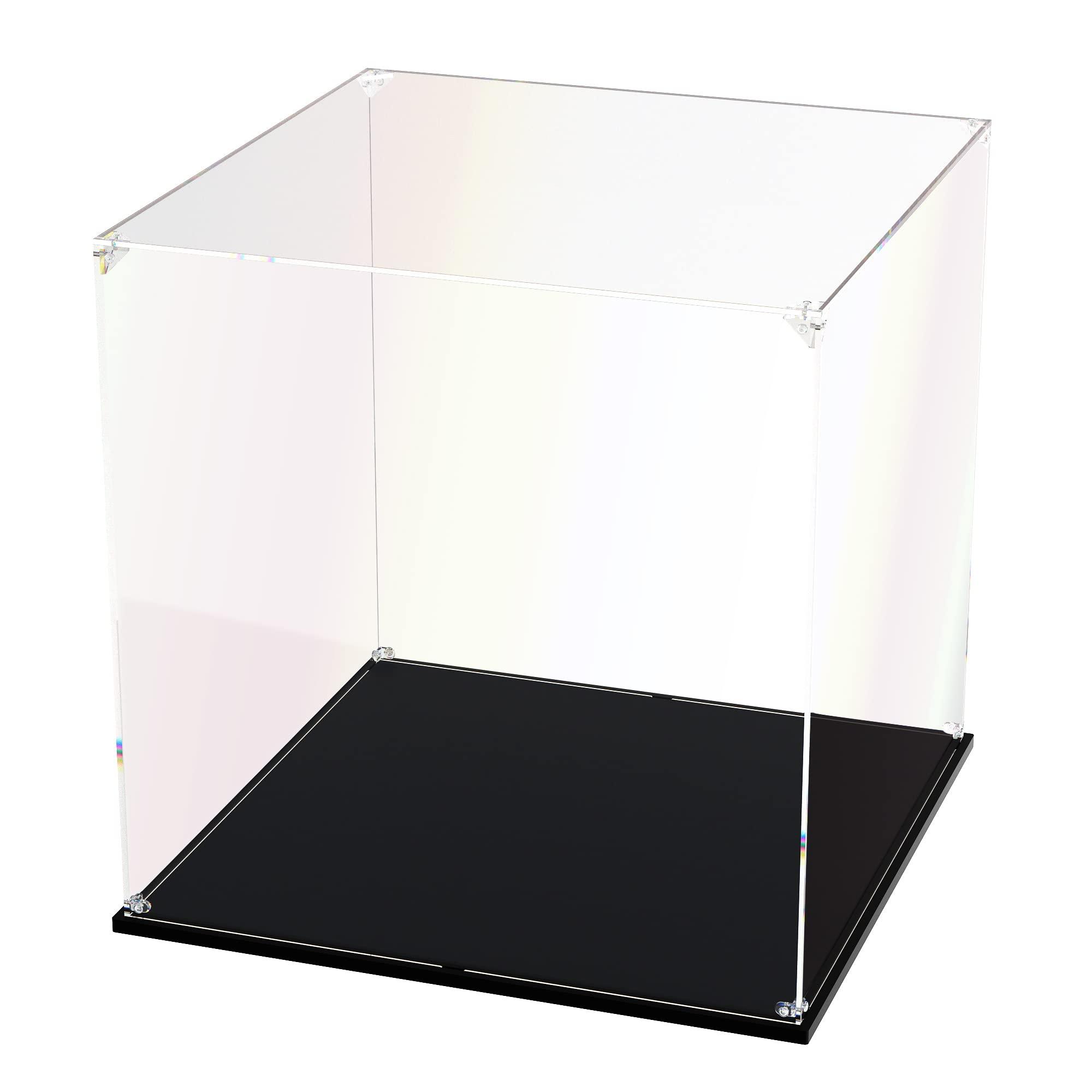 dofopo Clear Acrylic Display Case, Self-Assemble Showcase for Collectibles, Action Figures, Dolls, Toys - Alternative Glass Box for Commemorative Gifts(14x14x14 inch, 35x35x35 cm)