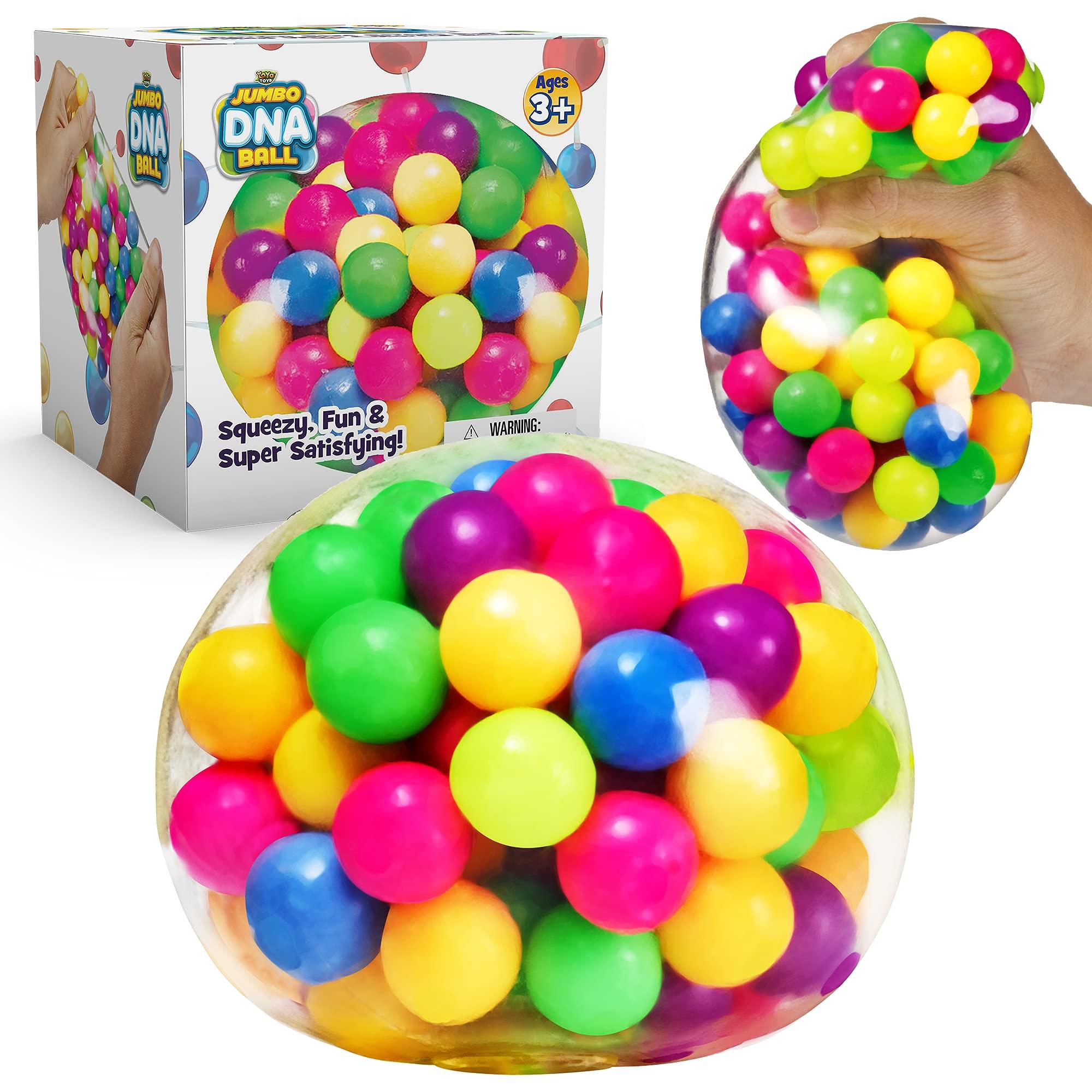 YoYa Toys YoYa Toys The Original Jumbo DNA Ball | Colorful Fidget Squeezing Stress Relief Ball for Adults & Kids | Our Unique Rubber Squishy Toys are Great for Stress, Anxiety, Bad Habits & More