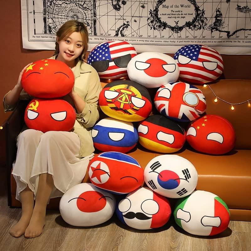 Polandball Japan countryball Plush CountryBall Plush Toys Polandball Countries National Ball Mini Plushies Throw Pillow ( Color : Japan2 , Size : 10cm )