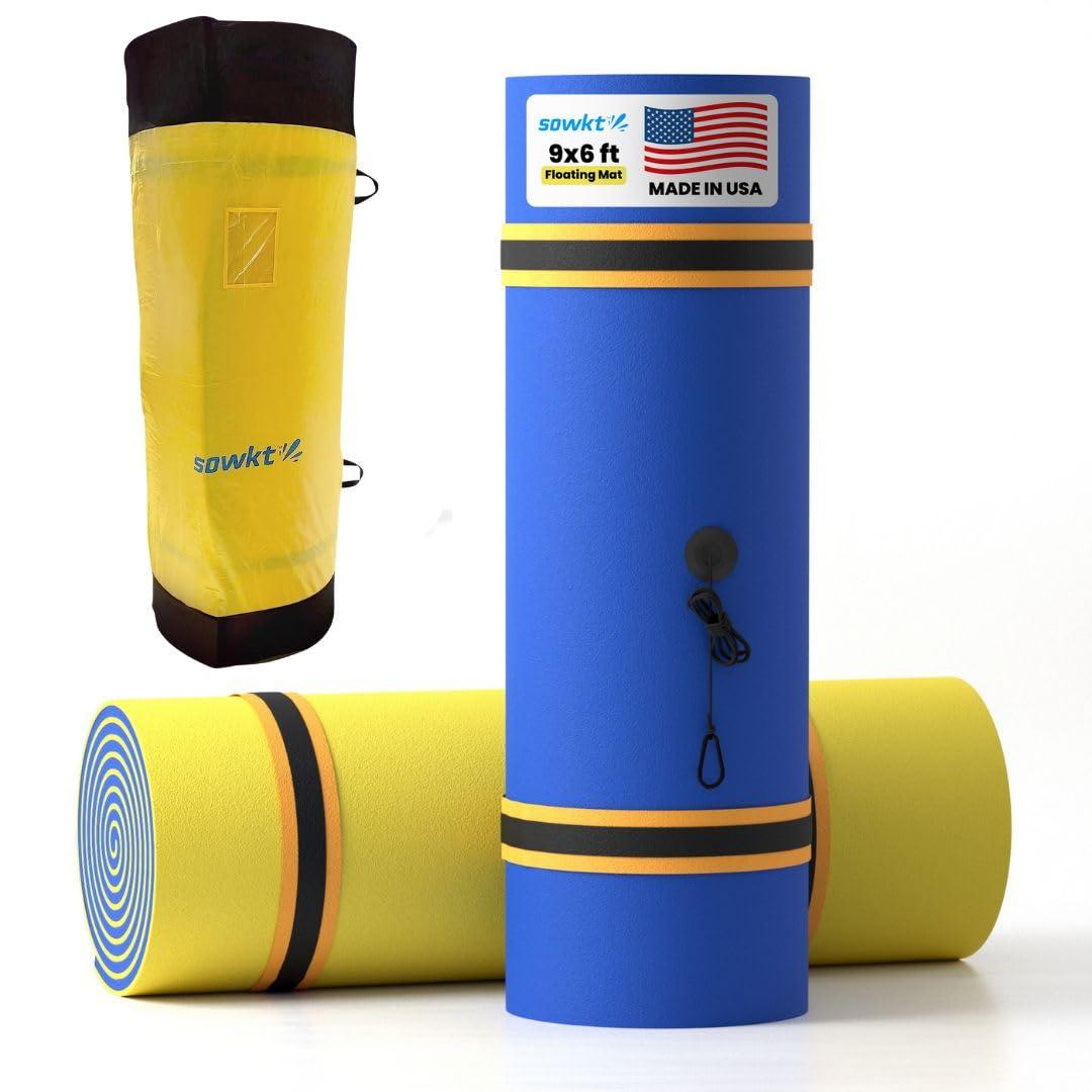 SOWKT Premium Made in USA Lily Pad Floating Mat for Lakes and Pools (9x6 ft) - Great for The Lake, Pool, Boat or as a Floating Dock - Giant Lilly Pad for Adults and Kids Alike for Unlimited Water Fun