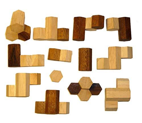 LOGICA GIOCHI Logica Puzzles Art. Bees Nest - Brain Teaser in Fine Wood - Difficulty 5/6 Incredible - for Experts - Leonardo da Vinci Collection