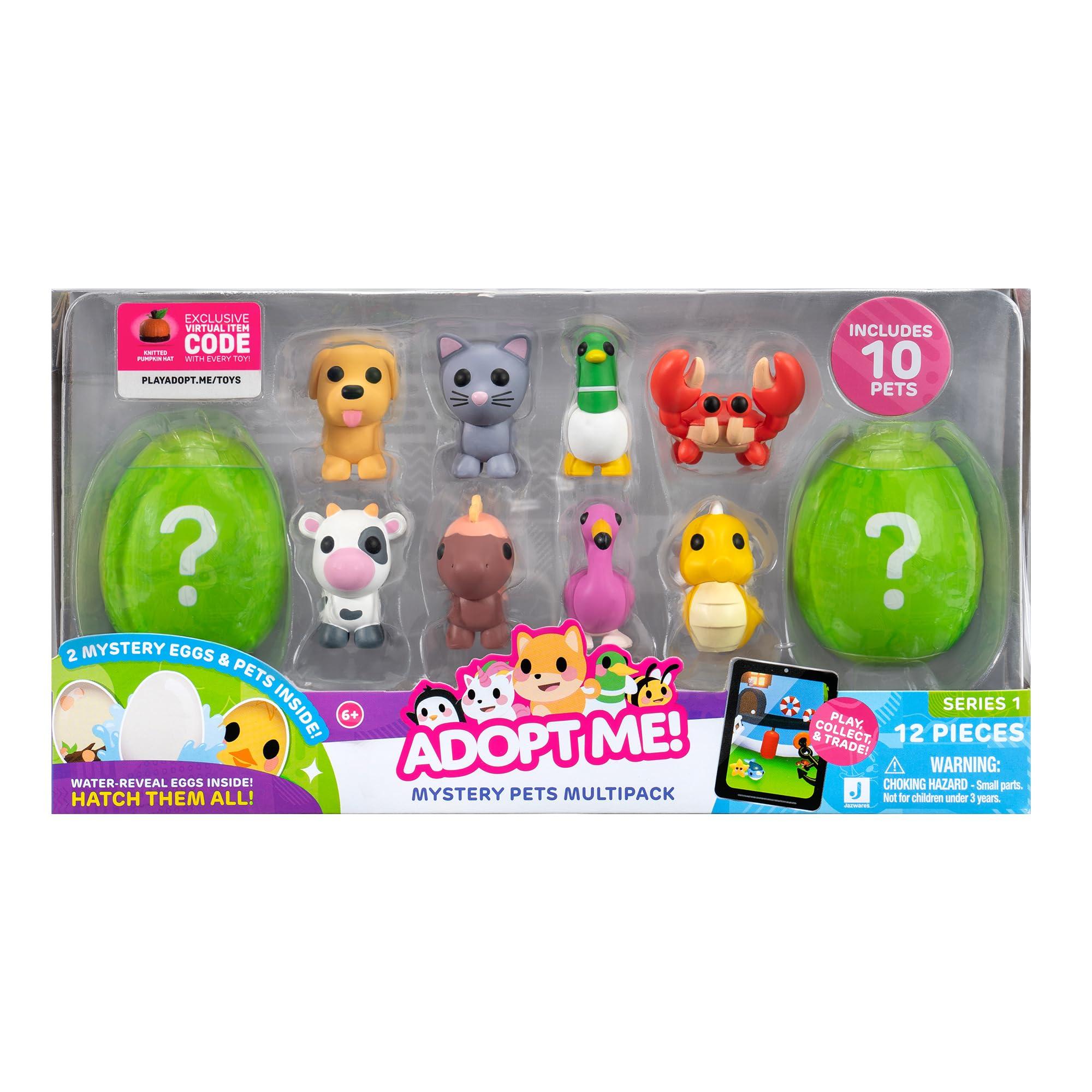 Adopt Me Adopt Me! 10 Pack Mystery Pets - Series 1-10 - Top Online Game - Exclusive Virtual Item Code Included - Fun Collectible Toys for Kids Featuring Favorite Pets, Ages 6+