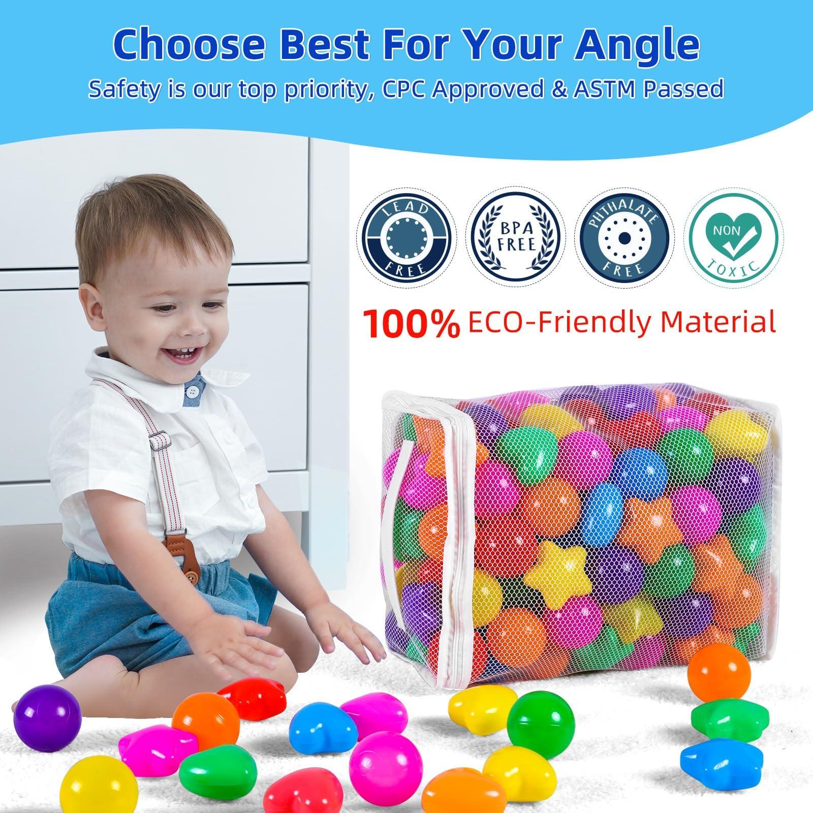 STARBOLO STARBOLO Star Ball Pit Balls for Toddlers -100pcs Phthalate Free BPA Free Crush Proof Play Toy Balls Play Tent Pool Playhouse Playpen Party Decoration.