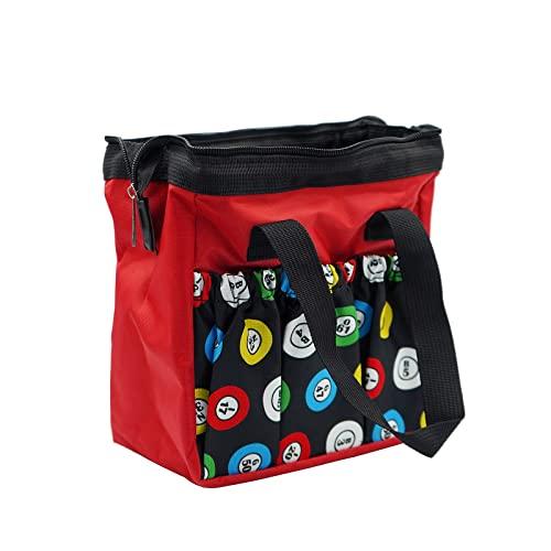 Yuanhe Yuanhe Bingo Dauber Bags with 6 Pockets Red Bingo Tote Bag