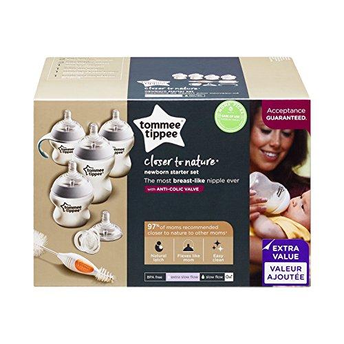 Tommee Tippee Tommee Tippee Closer to Nature Baby Bottle, Anti-Colic Valve, Breast-Like Nipple for Natural Latch, BPA-Free - Extra Slow Flow, 5 Ounce (2 Count) (Pack of 2)