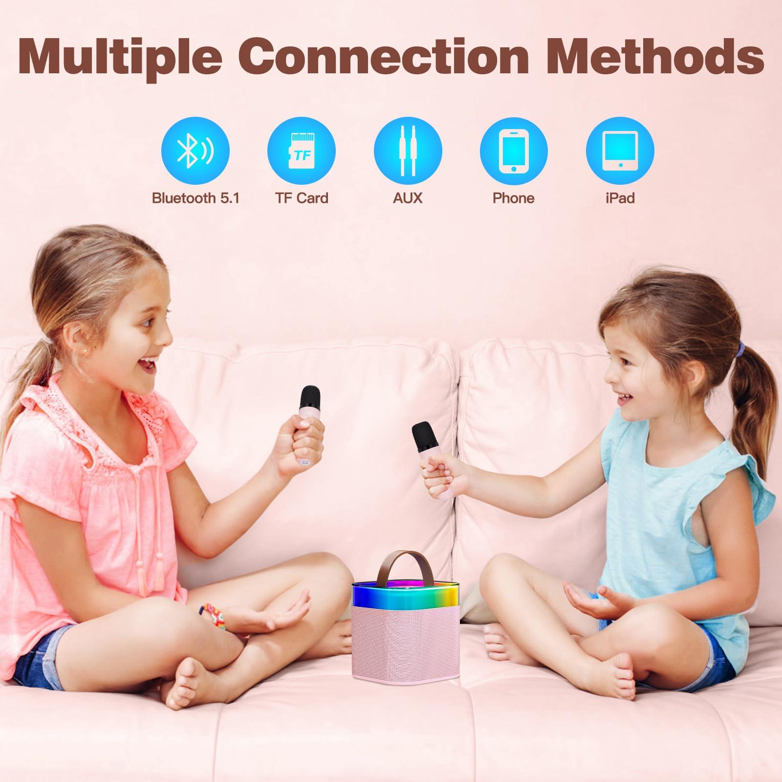 Kingci Kingci Mini Karaoke Machine for Kids, Birthday Gifts for Girls Boys Portable Bluetooth Speaker with Karaoke Microphone Wireless, Kids Toys 4 5 6 7 8 9 10 12+ Year Old Birthday Home Party Gift