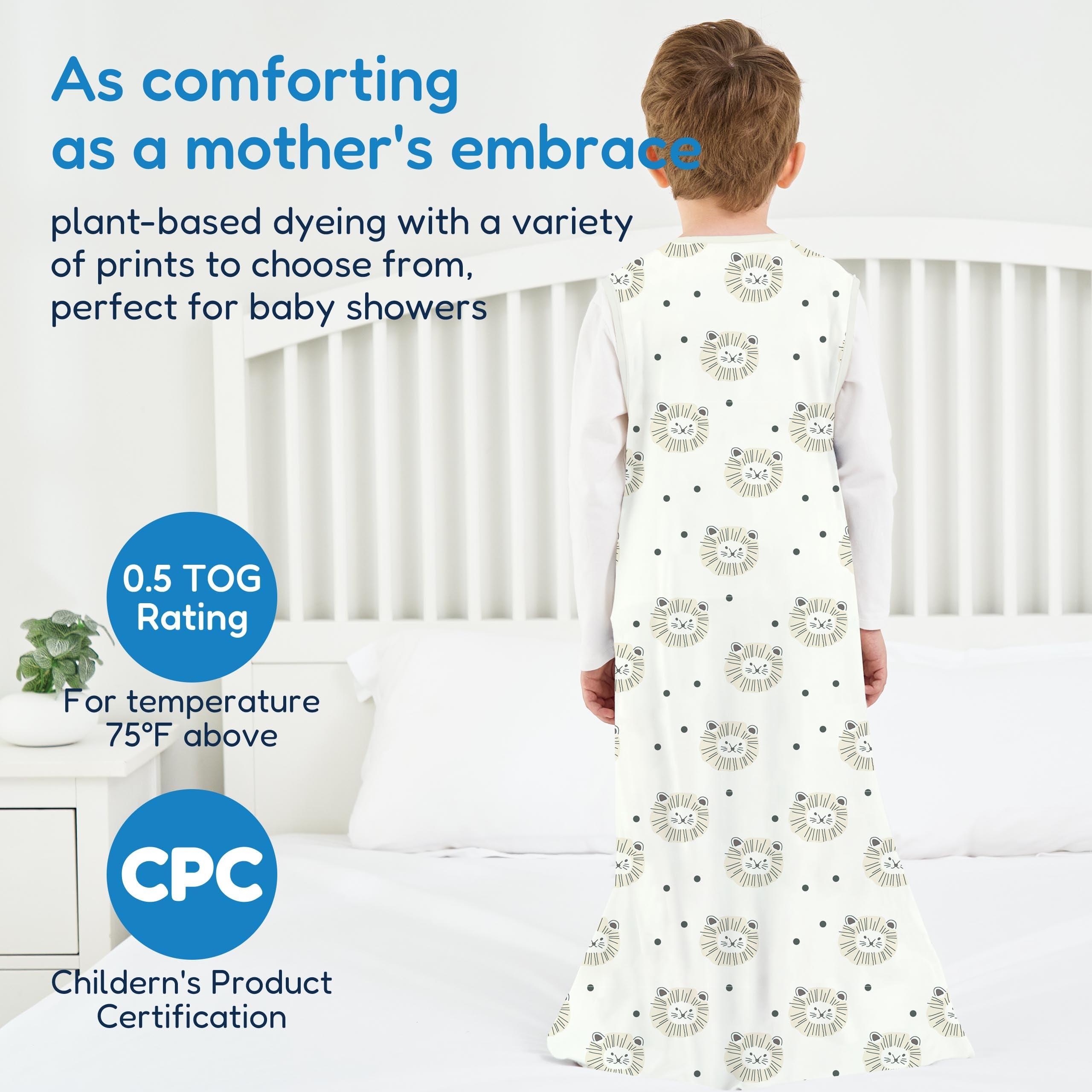 TotAha TotAha Toddler Sleep Sack 2T-3T-4T, 0.5 TOG Summer Light Sleeping Sacks, Soft Wearable Blanket Baby Sleep Bag with 2-way Zipper, X-Large